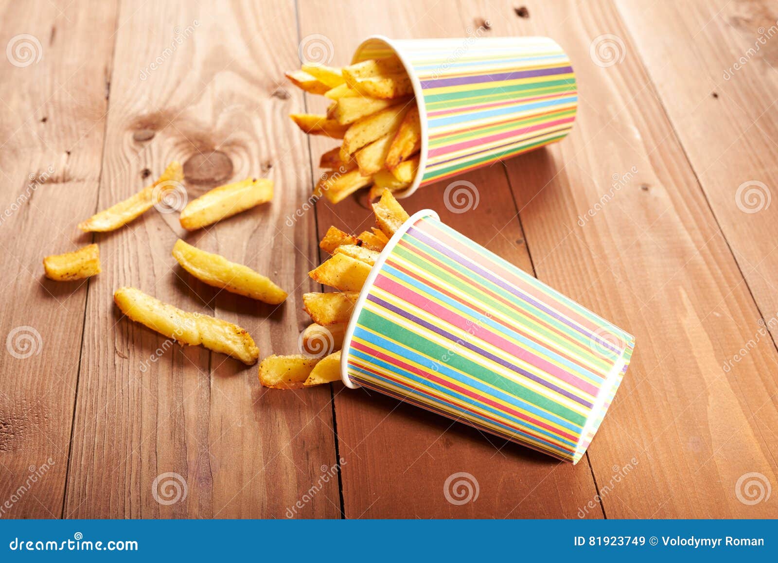 Fried French Fries Close Up In Paper Cup Stock Image ...