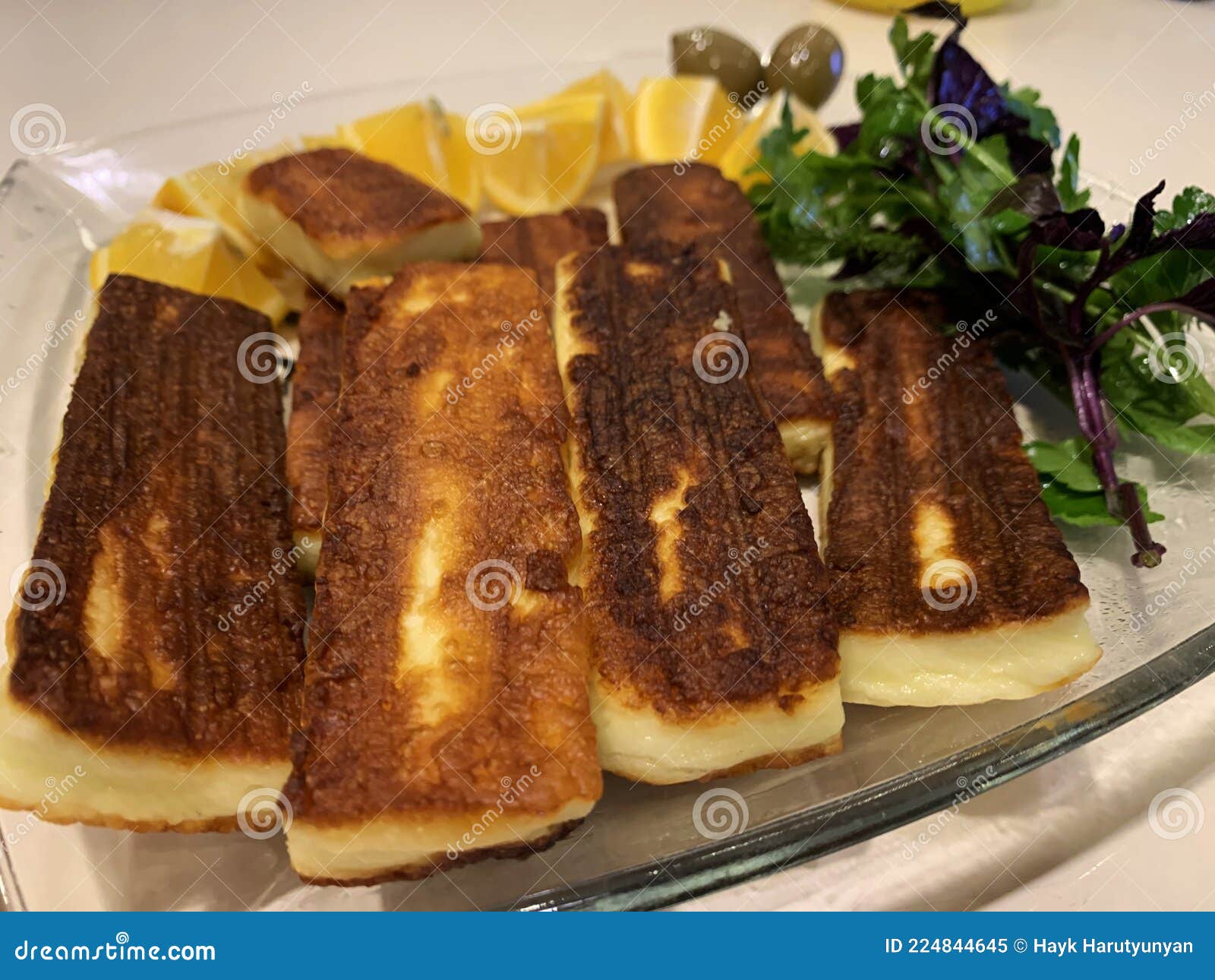 Fried halloumi cheese stock image. Image of halloumi 224844645