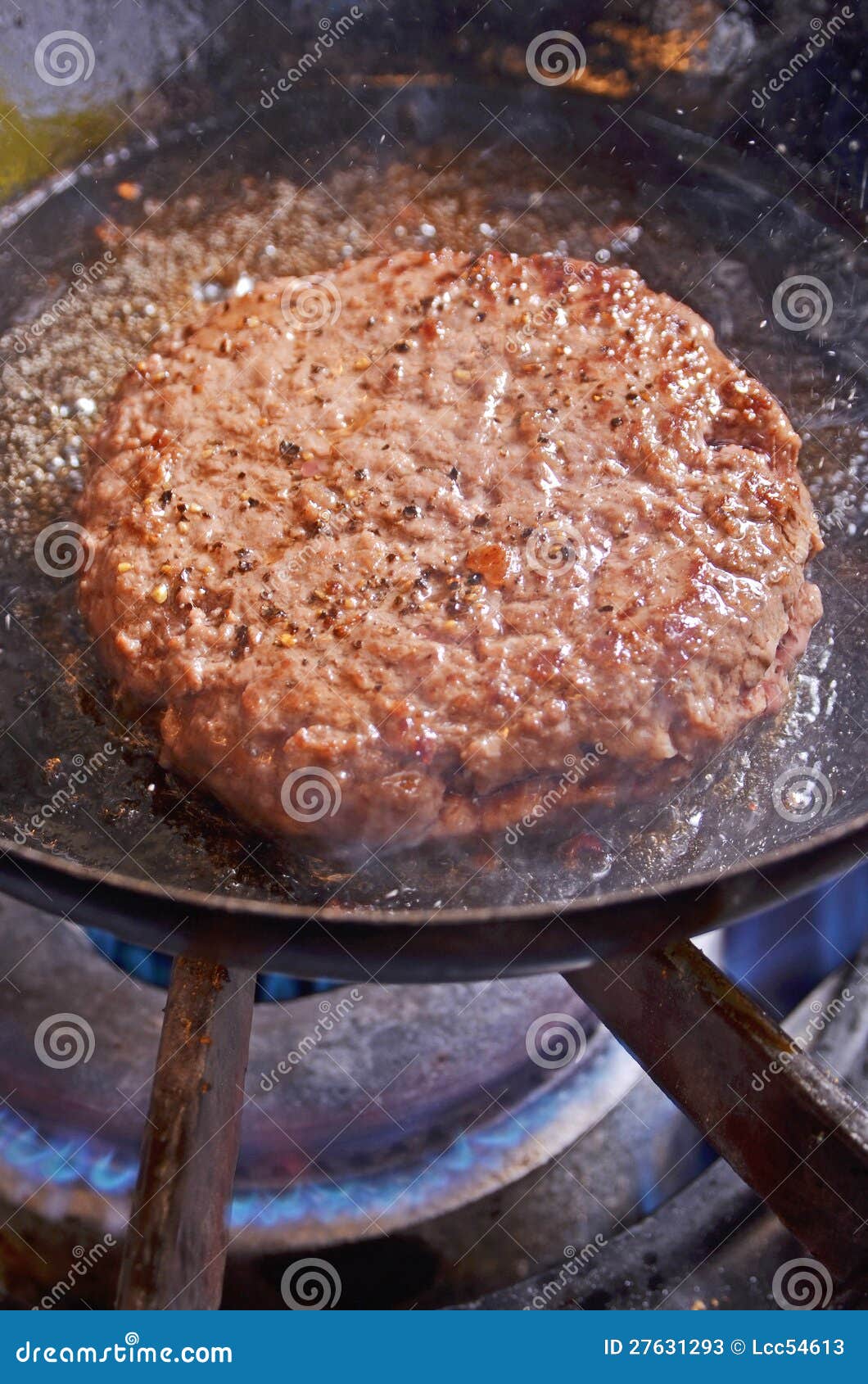 Fried hamburger meat stock image. Image of fresh, utensils 27631293