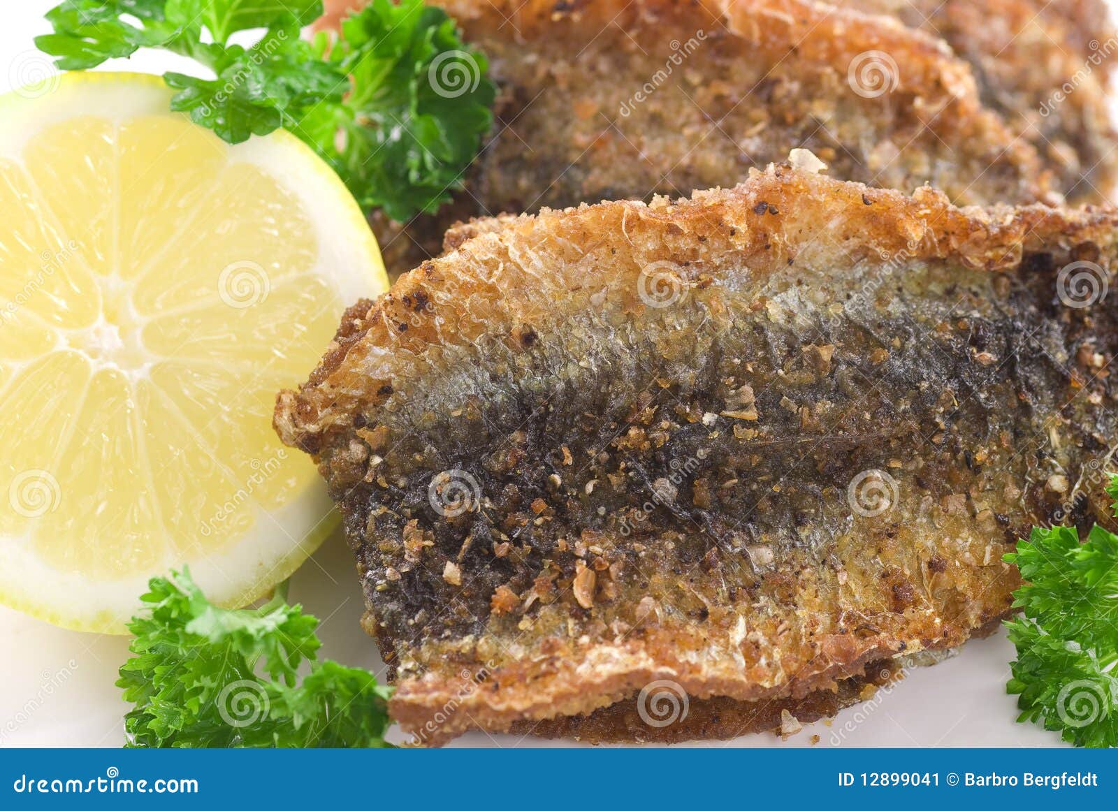 Fried Herring stock image. Image of plate, lemon, food 12899041