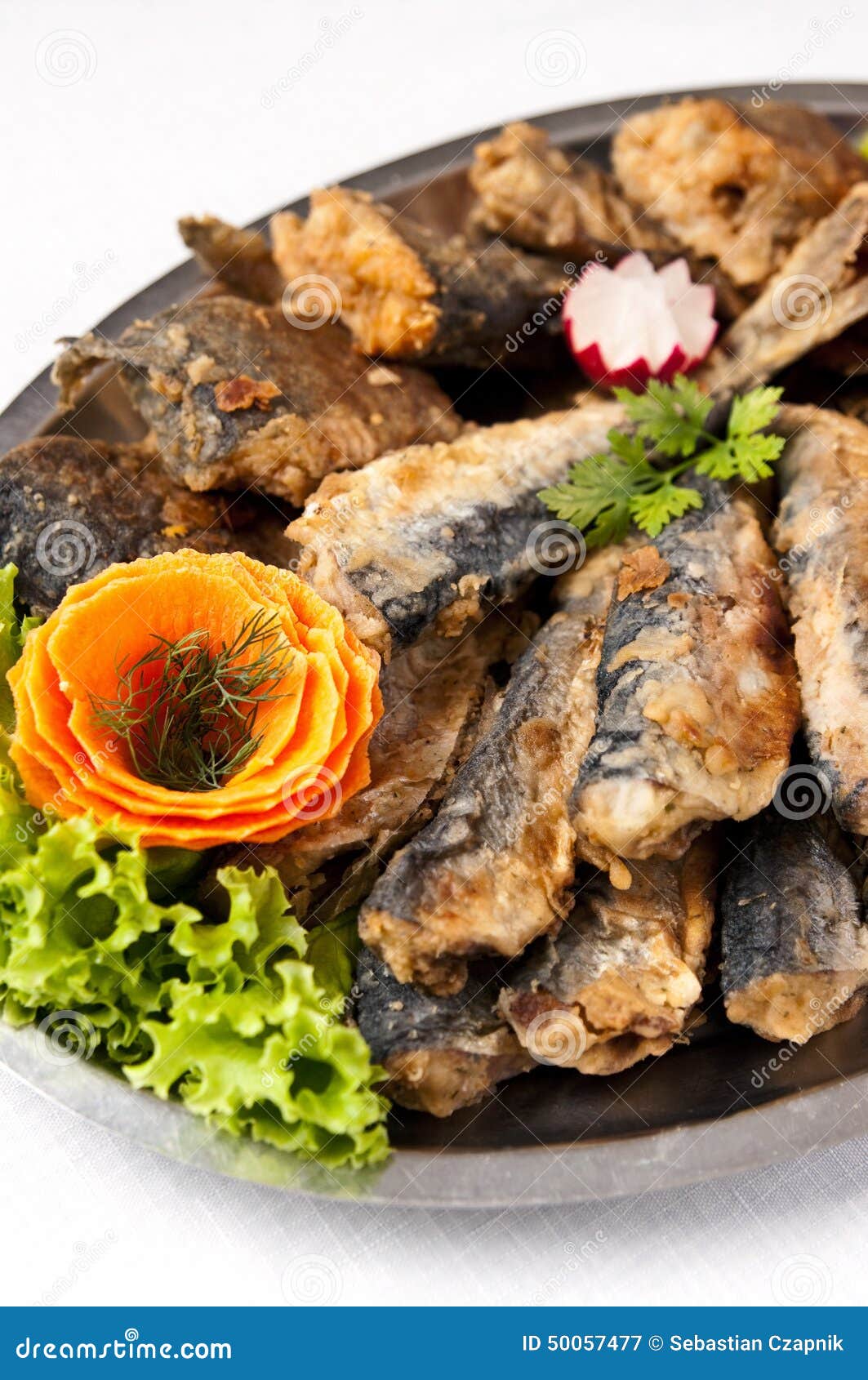 Fried herring stock image. Image of serving, plate, fishing 50057477