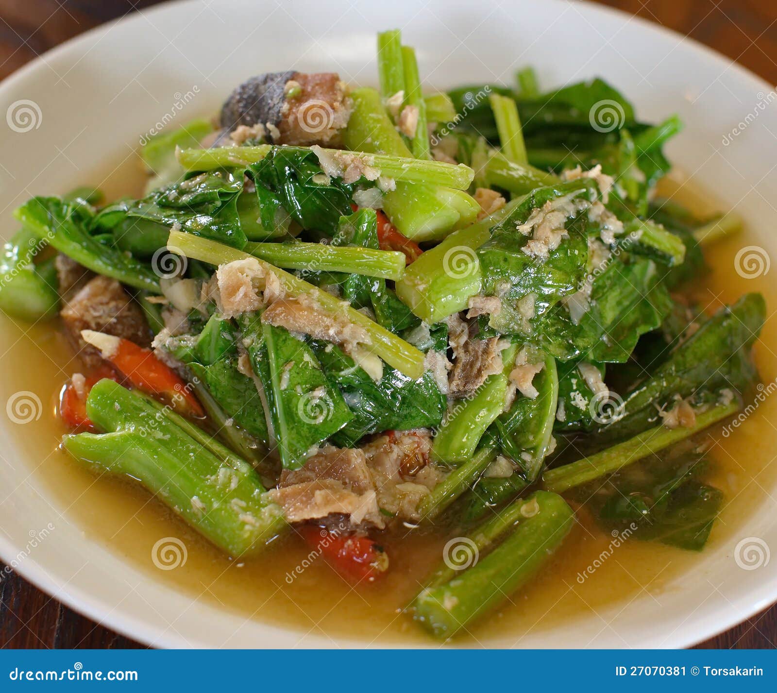 Fried Kale Vegetable , Thai Food Stock Image Image of lunch