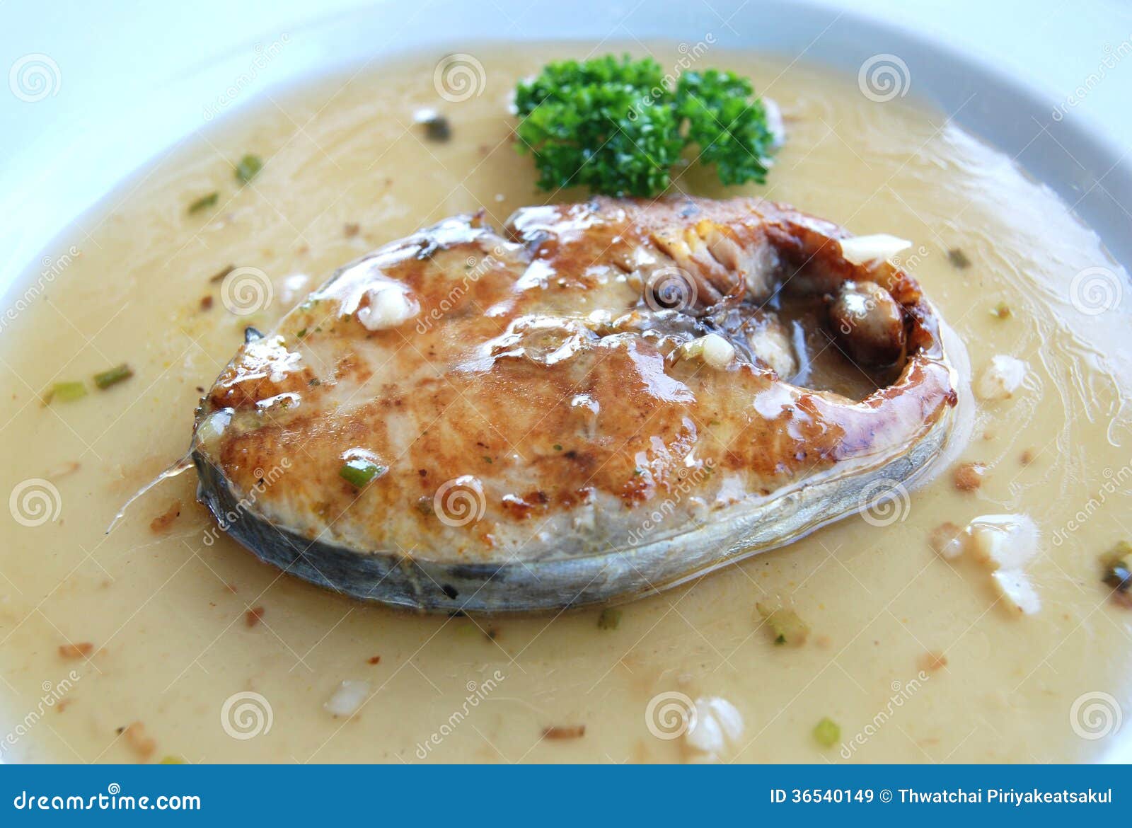 Fried King Mackerel Fish with Fish Sauce Stock Image Image of king