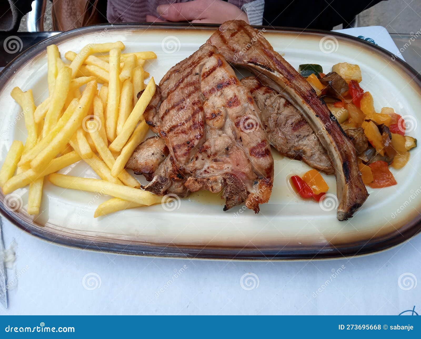 Fried Lamb Chops and Ratatouille Stock Photo Image of cuisine