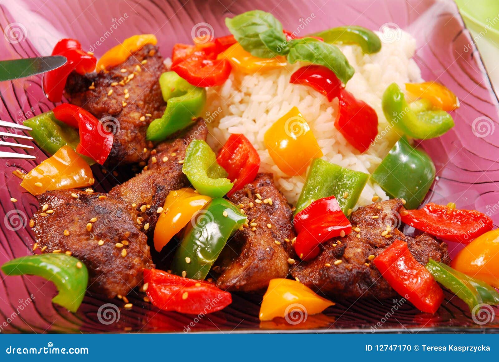 Fried Liver with Paprika and Sesame Seeds Stock Photo Image of giblet