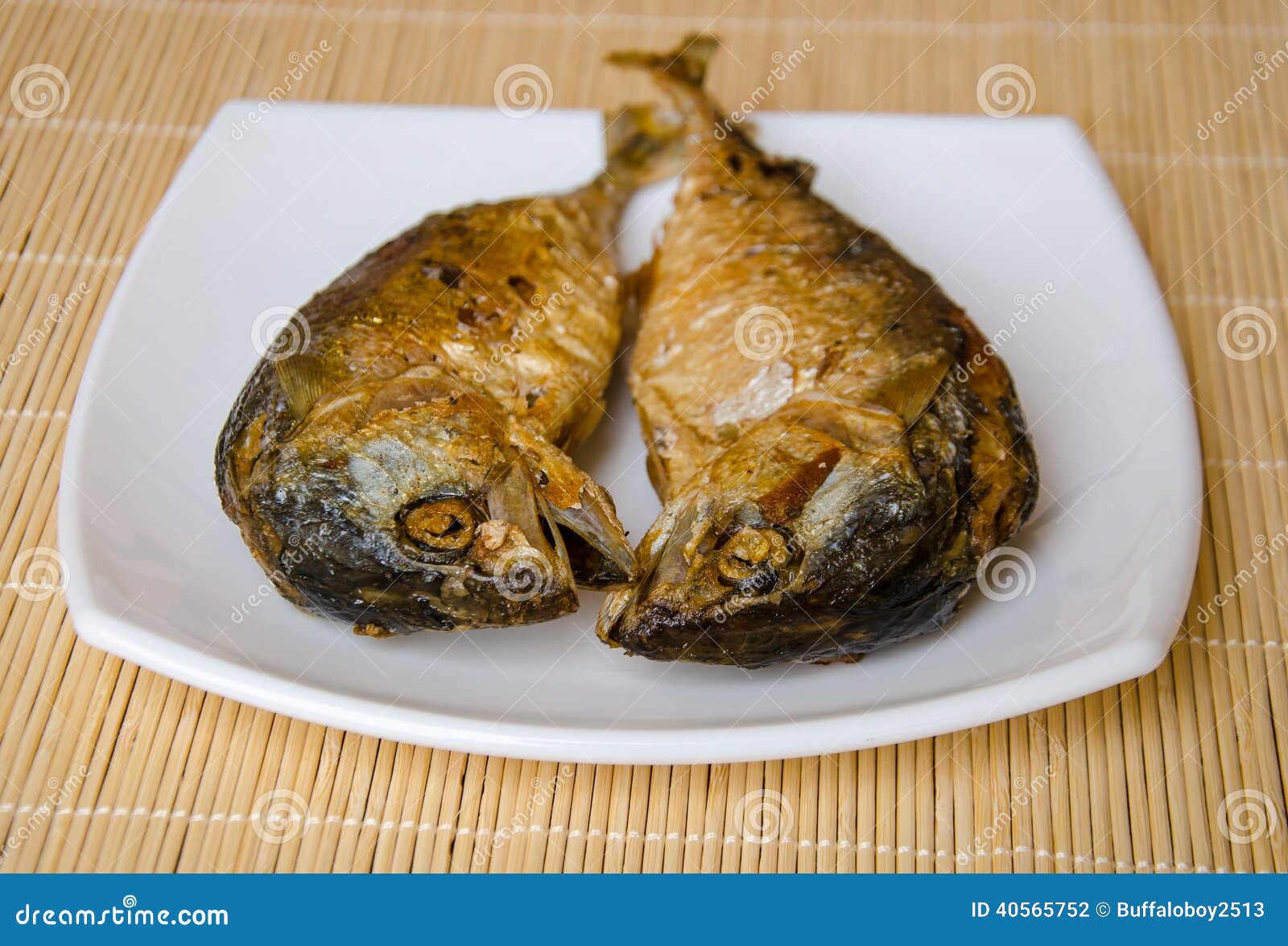 Fried Mackerel fish stock photo. Image of mackerel, plate 40565752