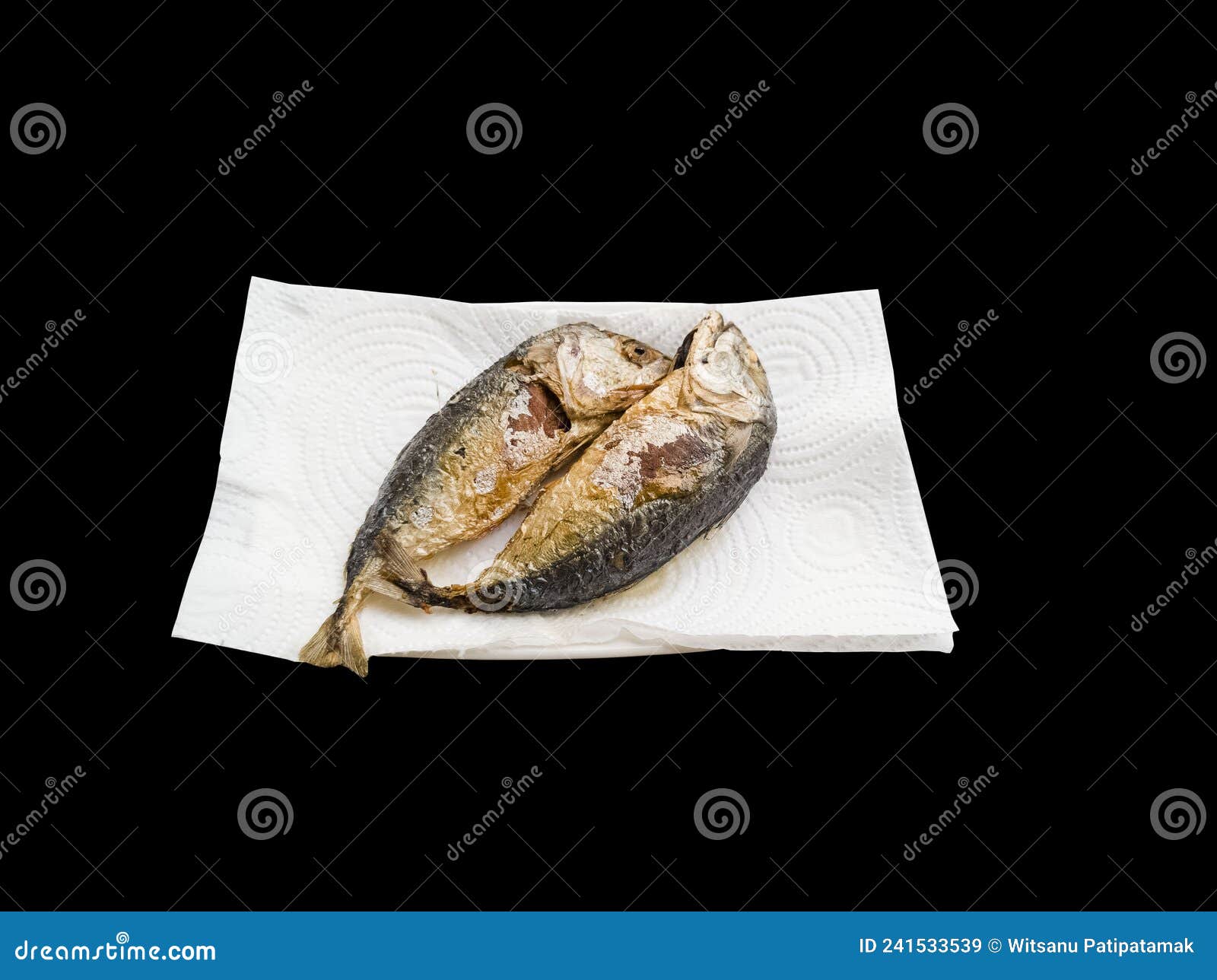 The Fried Mackerel is Placed on Tissue Paper To Absorb the Oil Stock Image Image of fried
