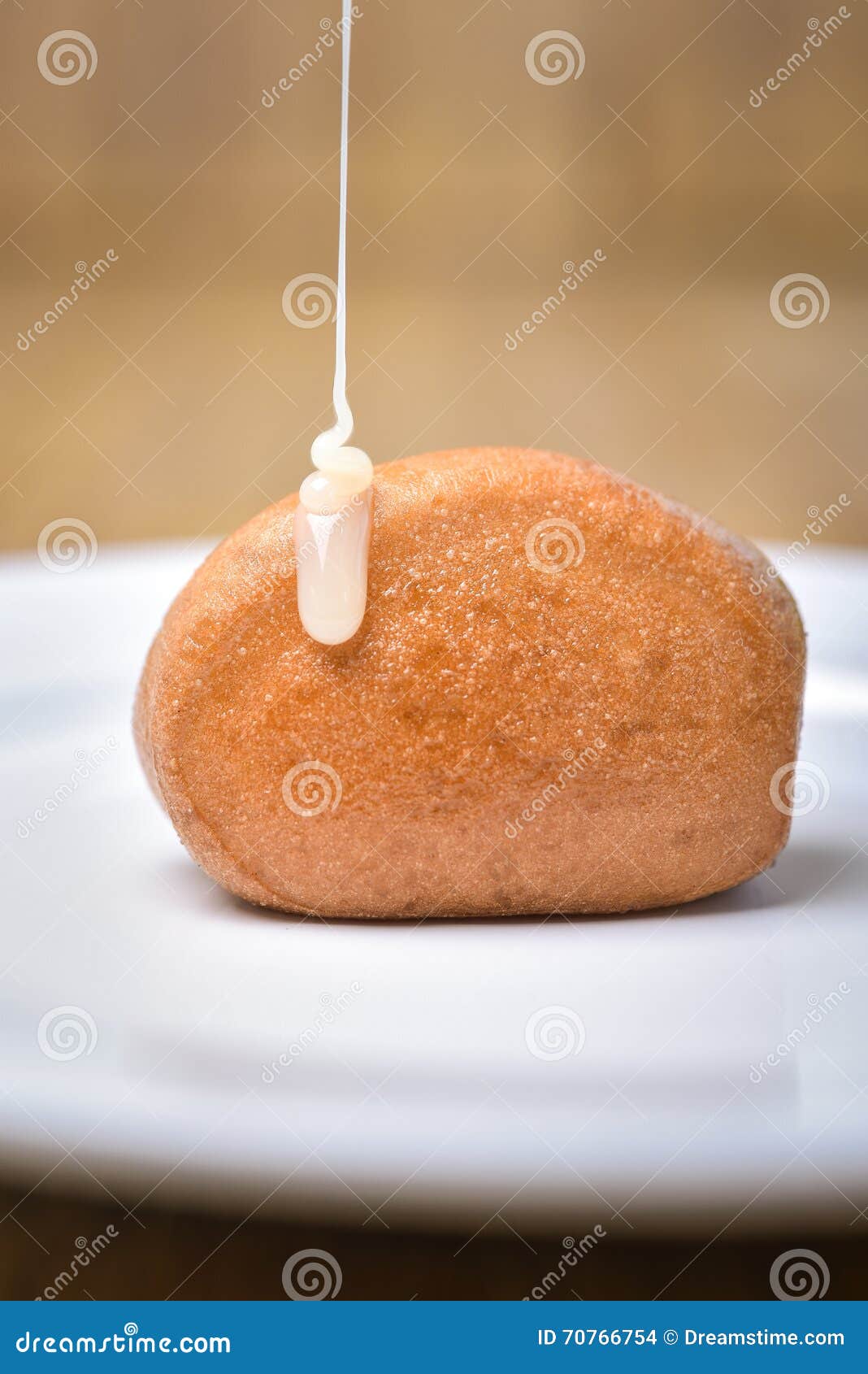 Fried Mantou with Sweetened Condensed Milk Stock Photo Image of