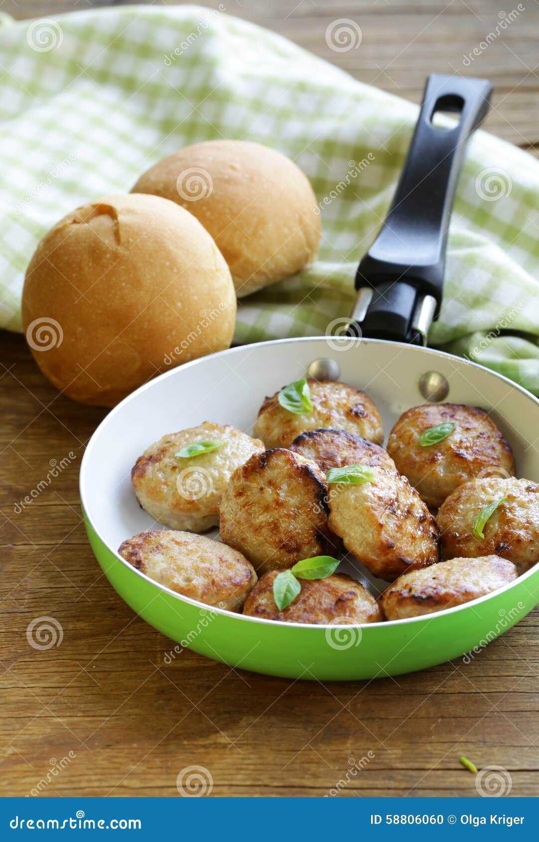 Fried Meat Burgers in a Frying Pan Stock Photo Image of burger