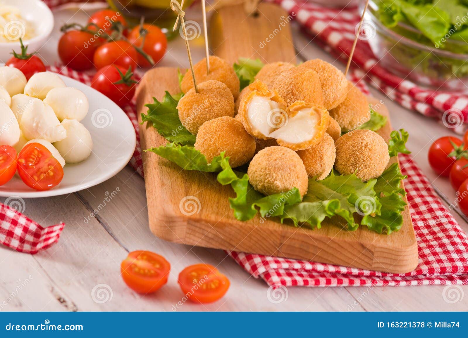 Fried Mozzarella Cheese Balls. Stock Photo Image of appetizer