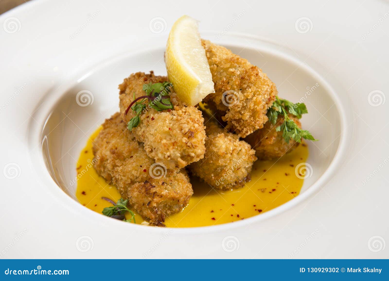 Fried Mozzarella with Lemon Wedge Stock Photo - Image of dairy, bread ...