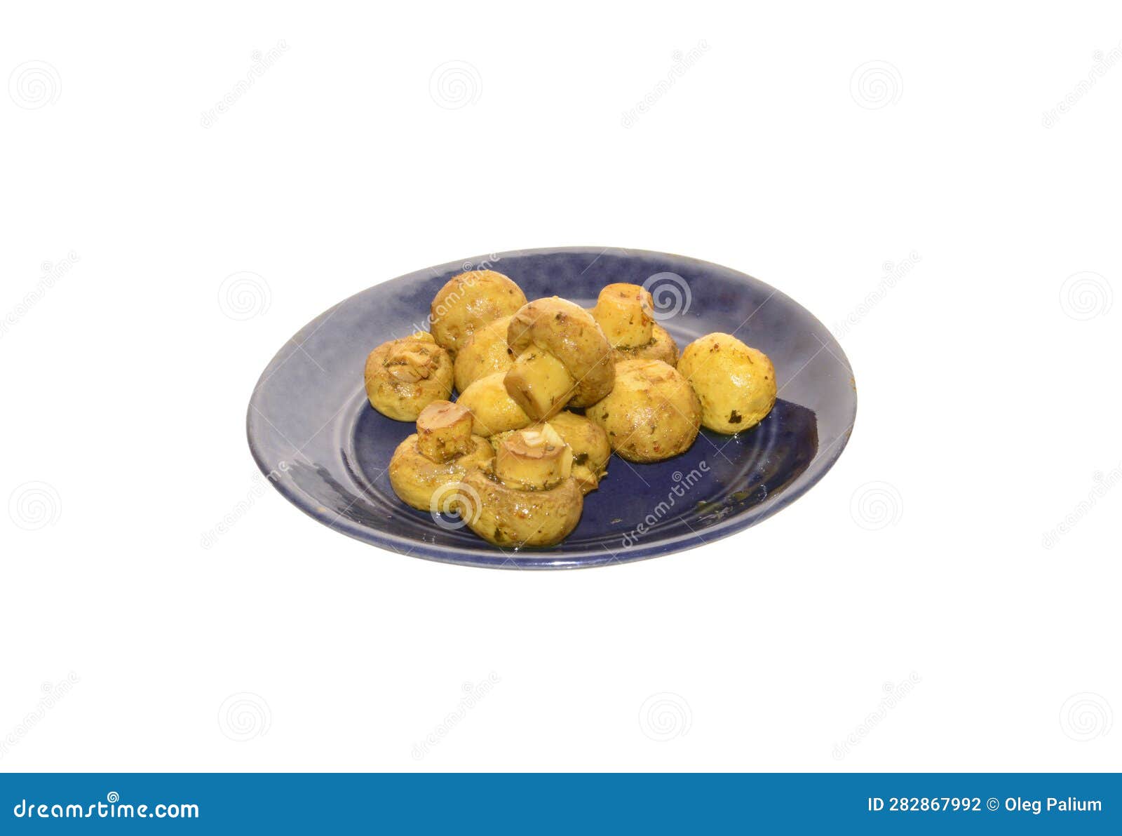 Fried Mushrooms Isolated on White Background Stock Photo Image of