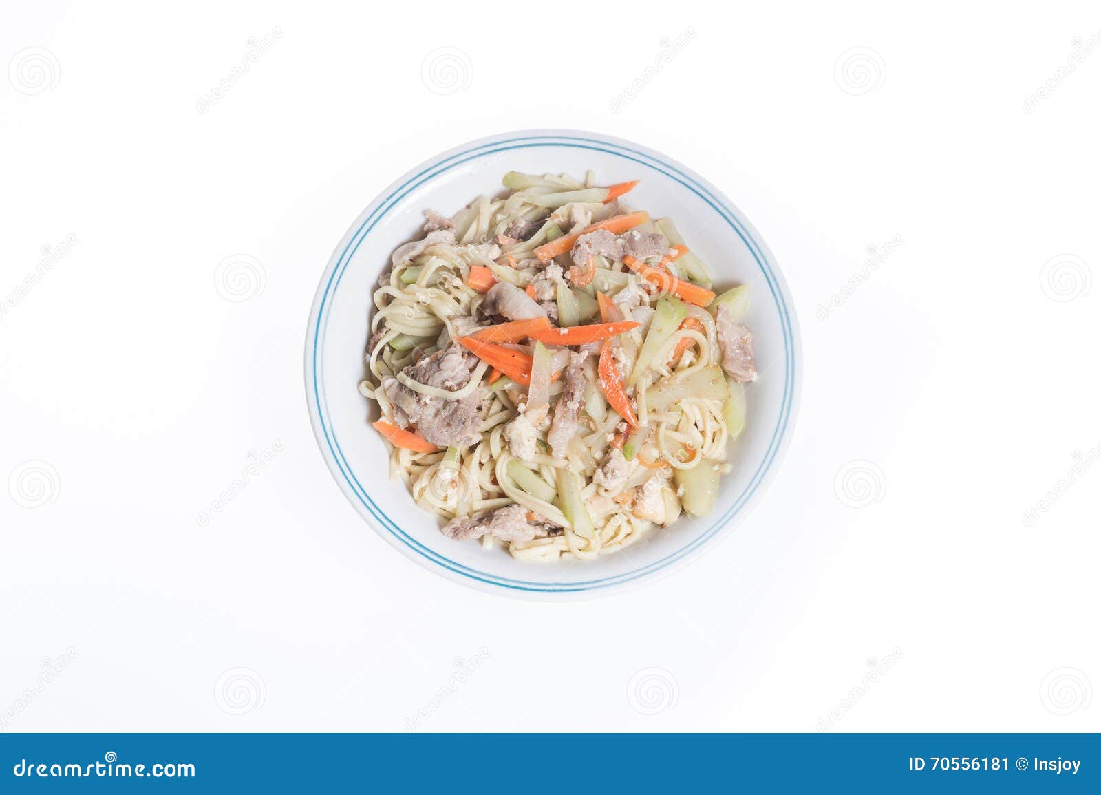 Fried Noodles Bottle Gourd Pork Stock Photos Free & RoyaltyFree