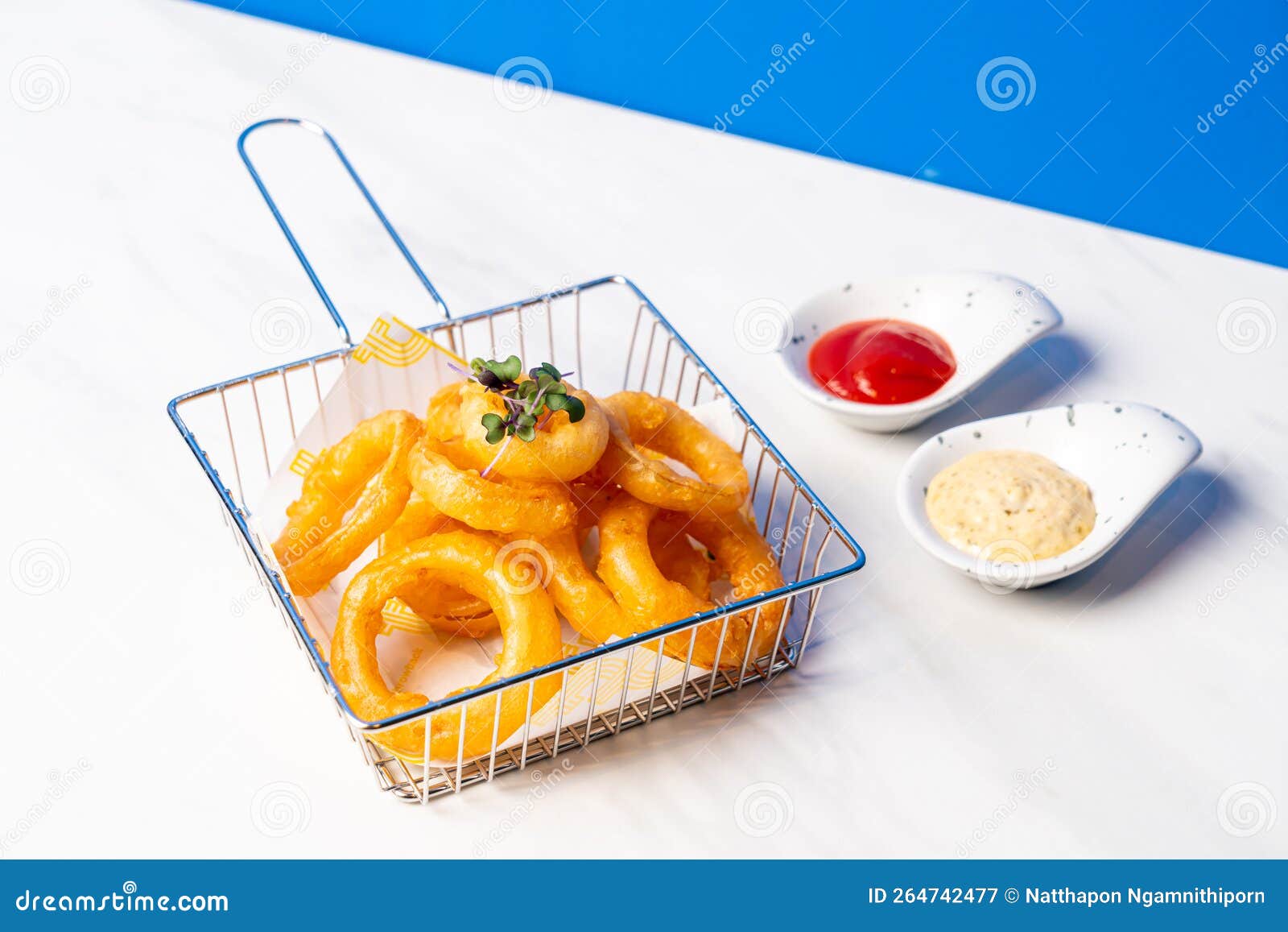 Fried Onion Rings with Sauce Stock Image Image of ready, sauce 264742477