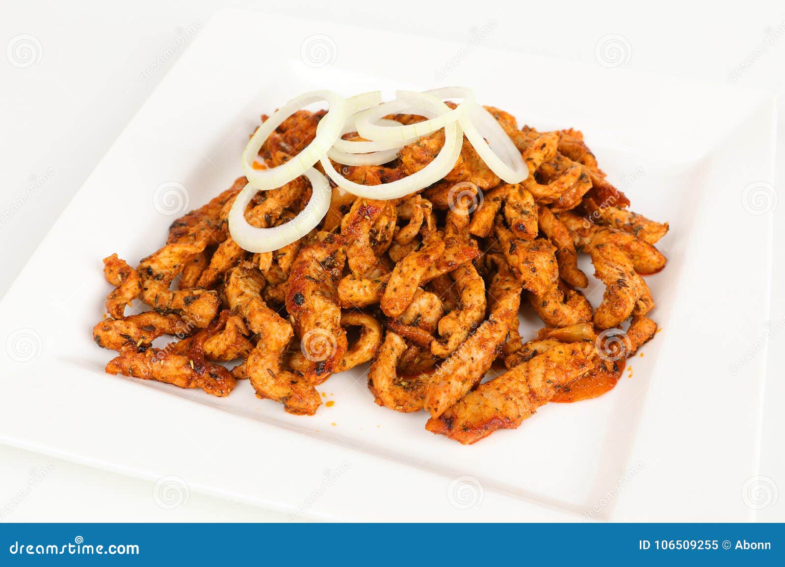 Pan gyros on a plate stock image. Image of seasoned 106509255