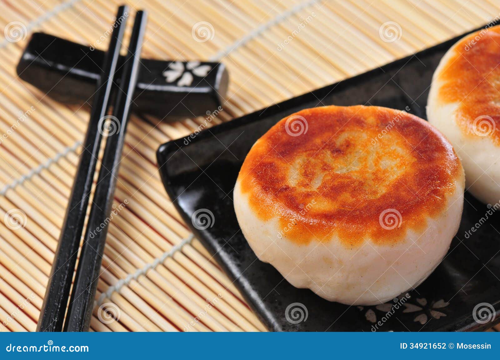 Fried pork bun stock photo. Image of food, chinese, bread 34921652