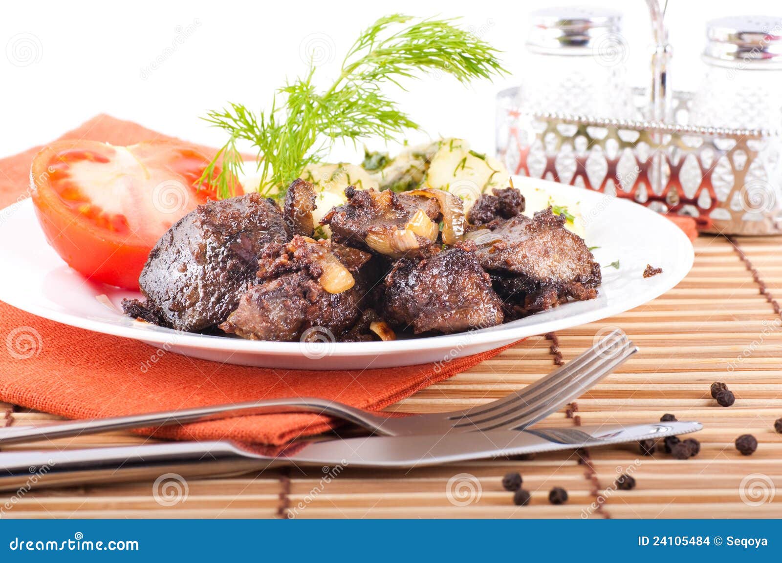 Fried Pork Liver with Fennel Stock Photo Image of gourmet, onion