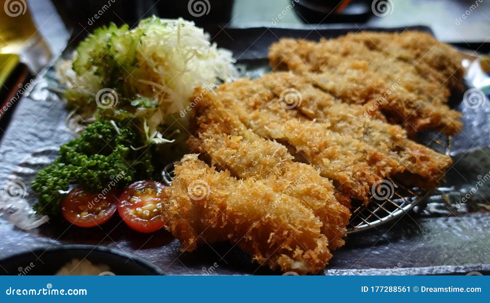 Fried Pork Tenderloin Pork Cutlet Stock Image - Image of eatery ...