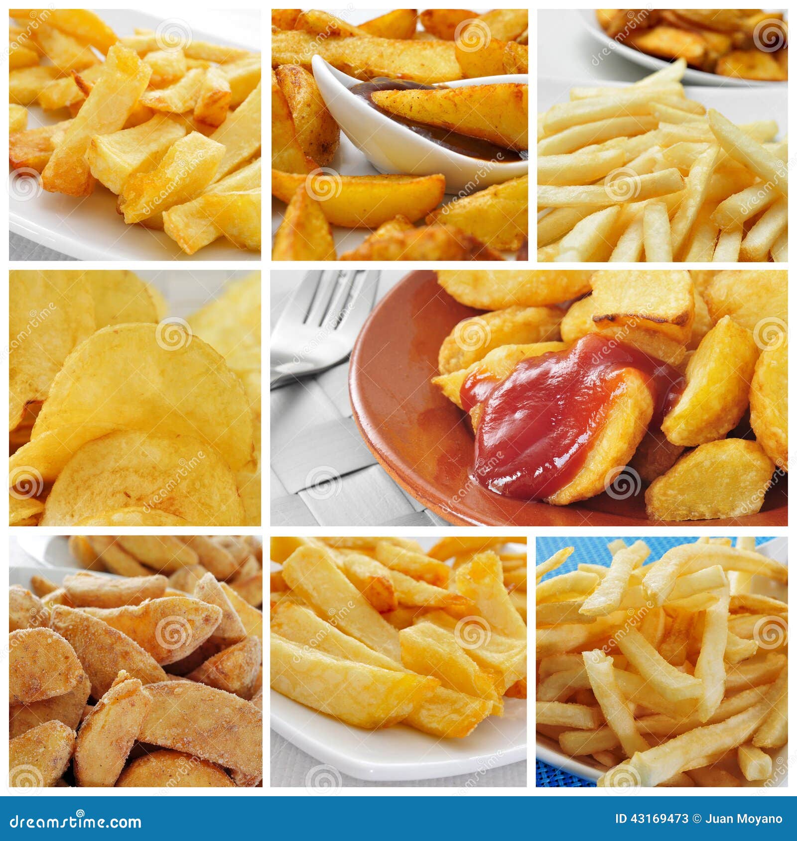 Fried potatoes collage stock image. Image of collage - 43169473