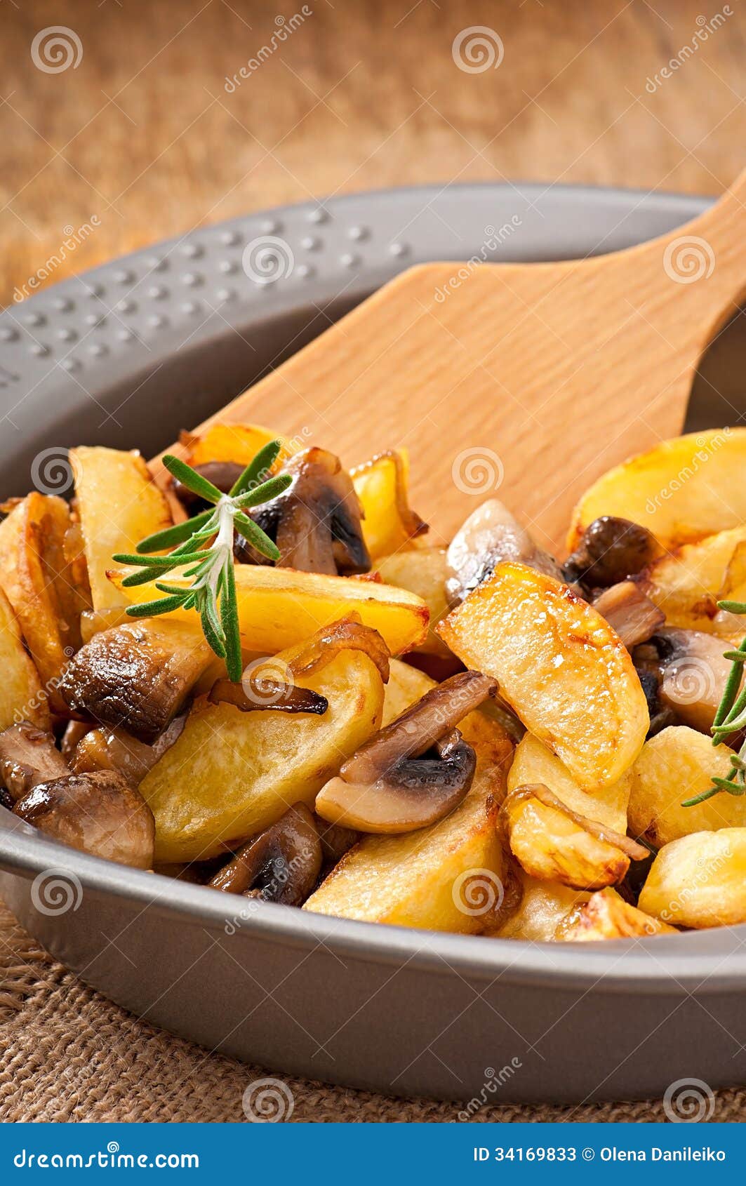 Fried Potatoes with Mushrooms Stock Image Image of cooking, food