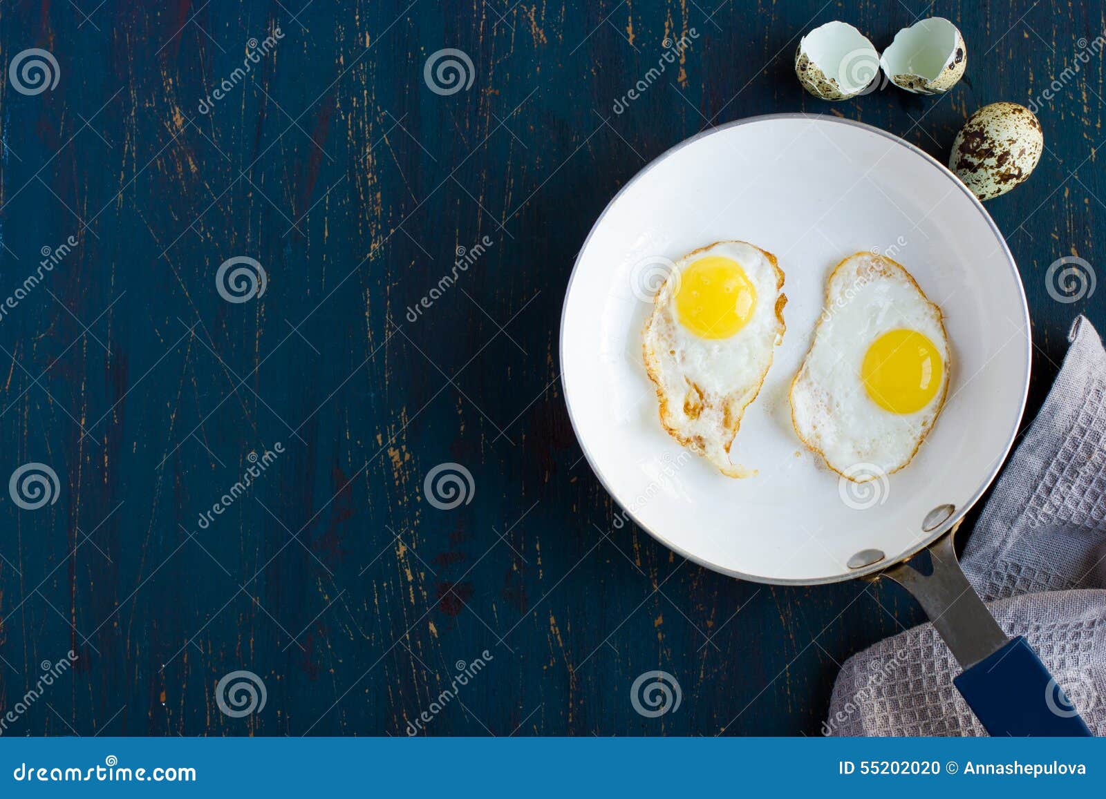 Fried Quail Eggs on Pan, Top View Stock Photo Image of lunch, savory