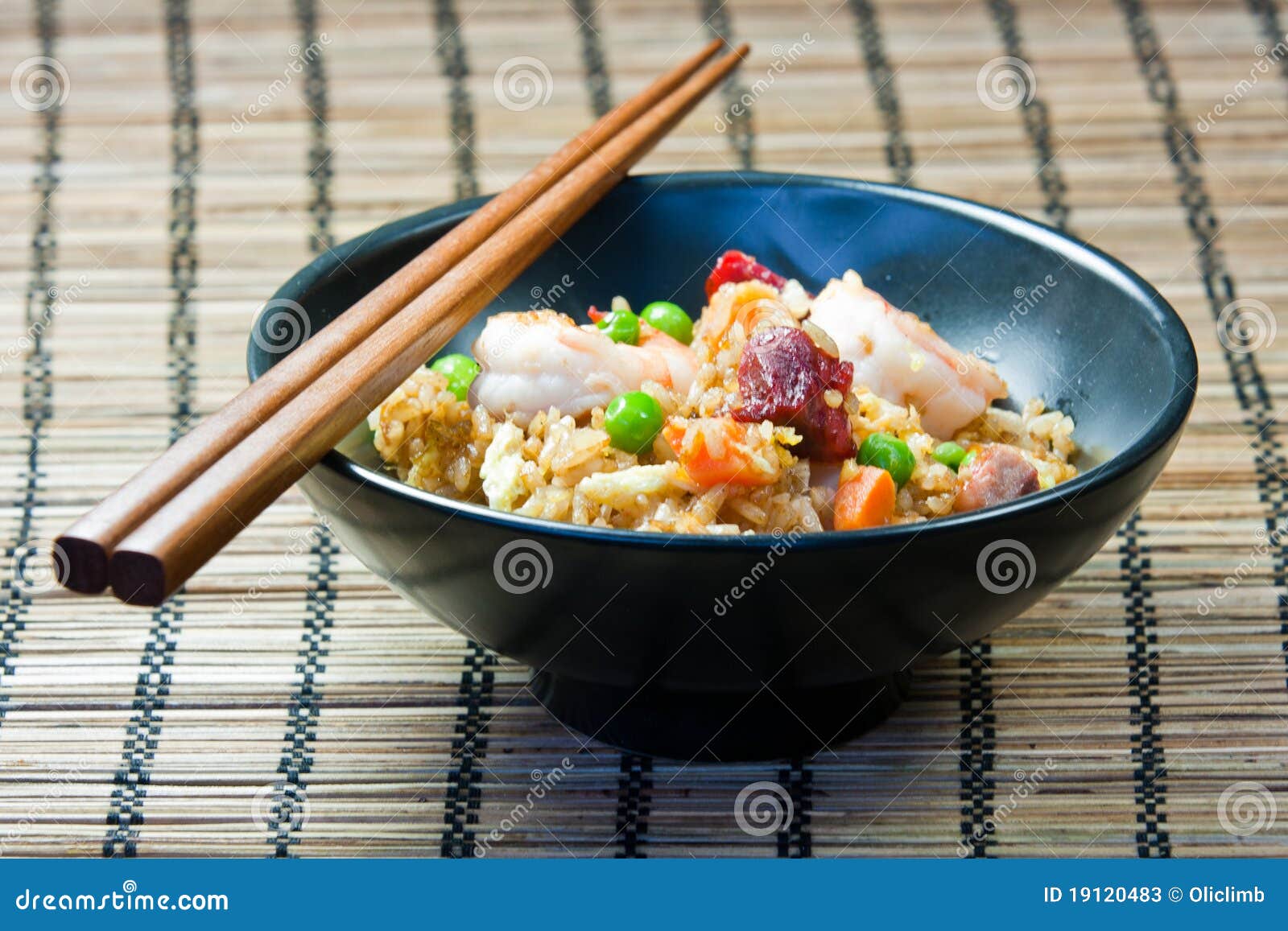 Fried rice in a bowl stock image. Image of mixed, rice 19120483