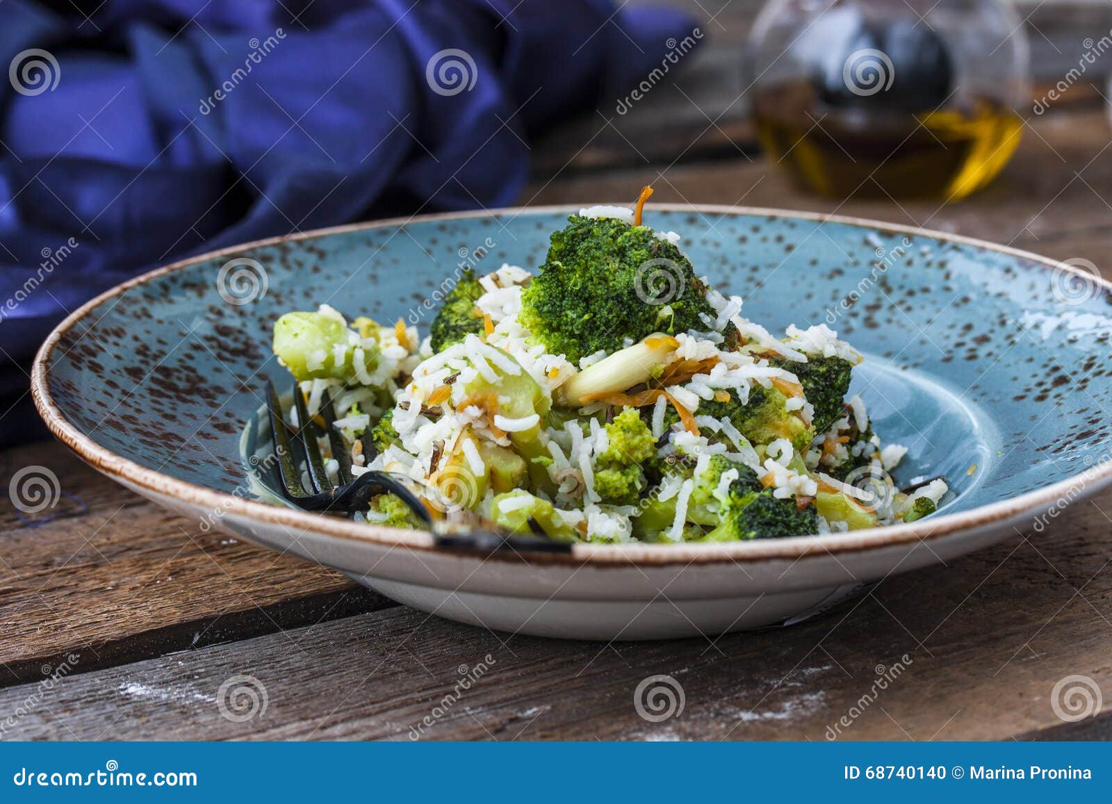 Fried Rice with Broccoli and Carrots Stock Photo Image of dinner