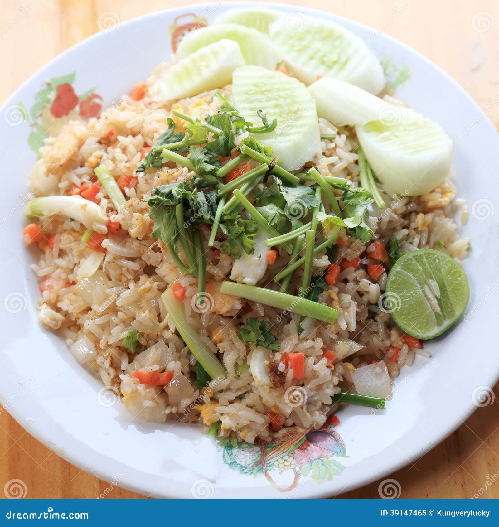 Fried rice with crab meat stock image. Image of thai 39147465