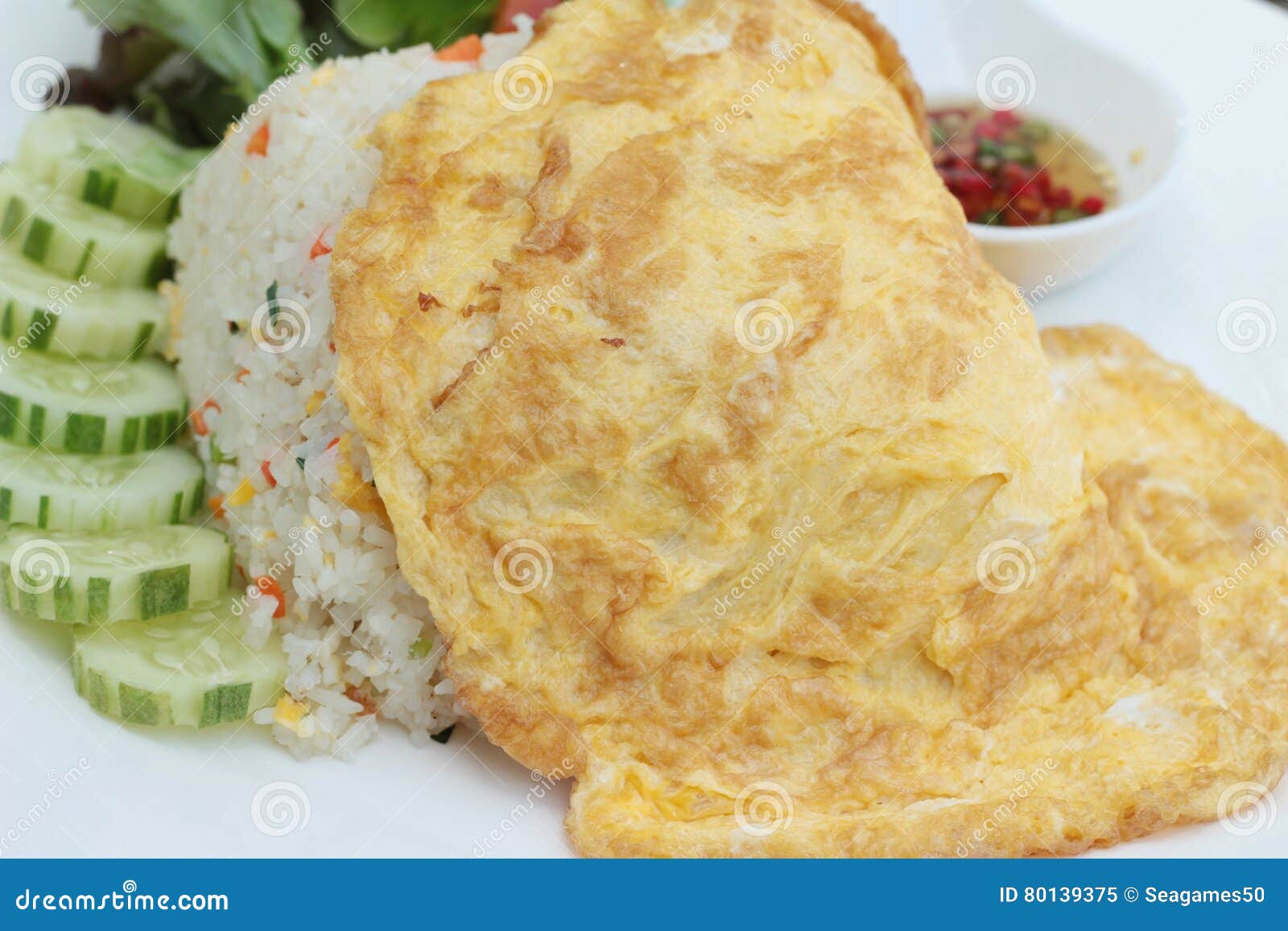 Fried Rice with Crab and Omelet Delicious. Stock Image Image of chili