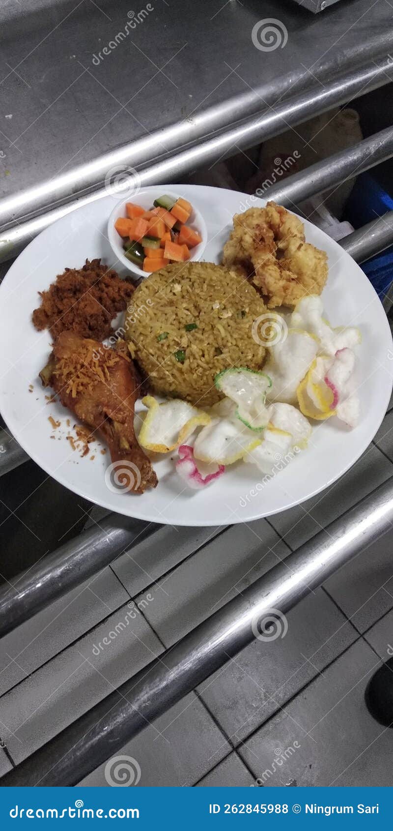 Fried Rice with Drum Stick Chiken Stock Photo Image of stick, rice