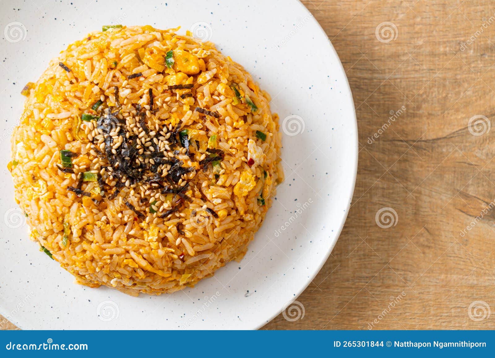 Fried Rice with Egg in Korean Style Stock Photo Image of sesame