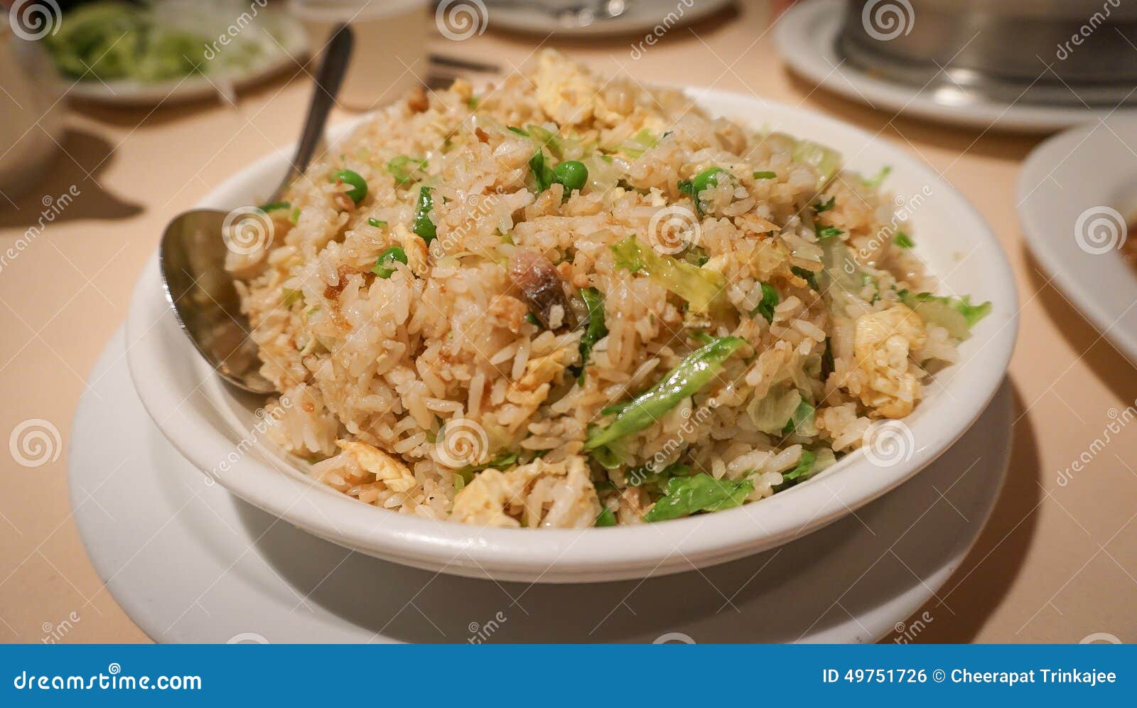 Fried Rice with Salted Fish Stock Photo - Image of meal, cooked: 49751726