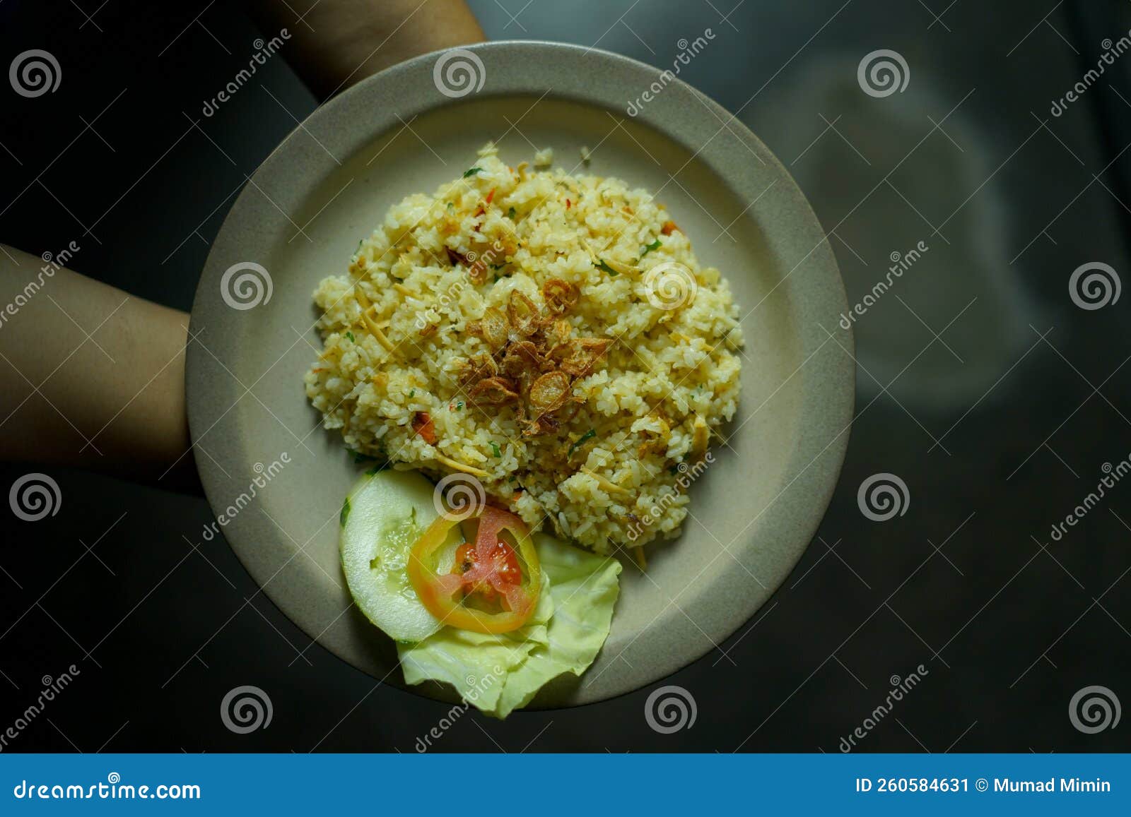 Fried Rice, Spices Brought Together by the Heart Stock Image - Image of