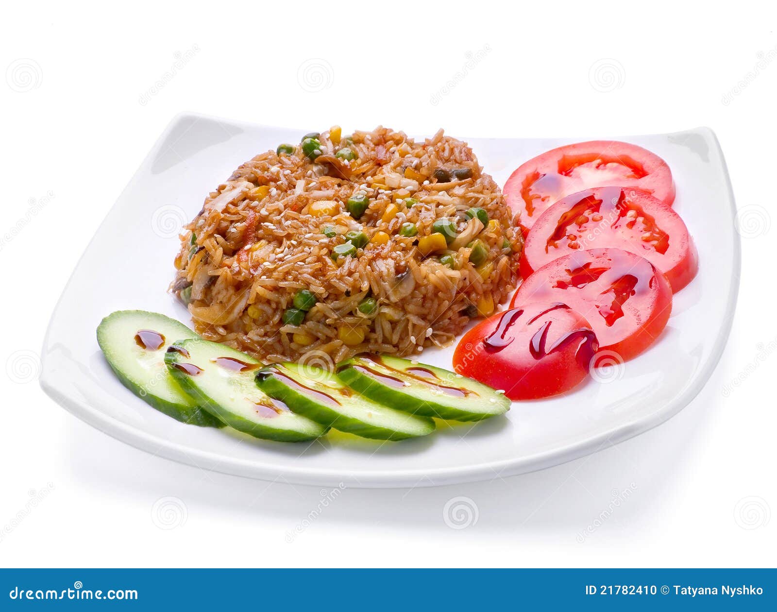 Fried rice with veal slice stock photo. Image of horizontal 21782410