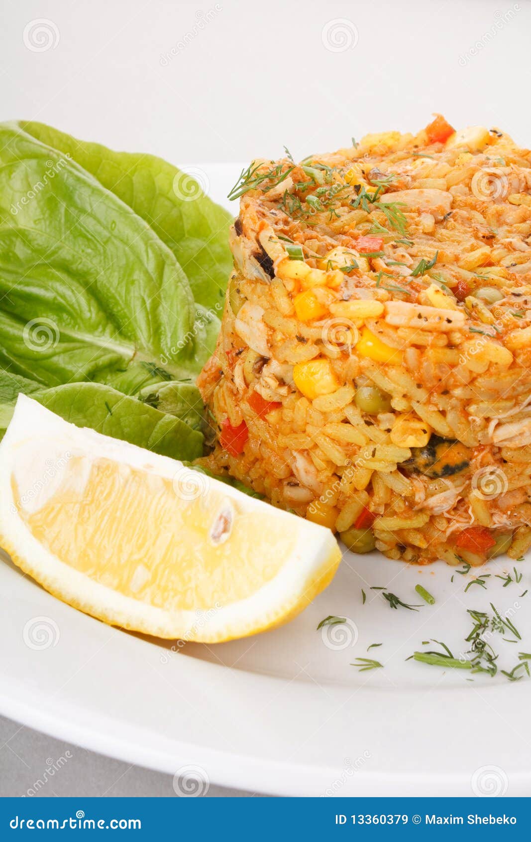 Fried rice with vegetables stock image. Image of asian 13360379