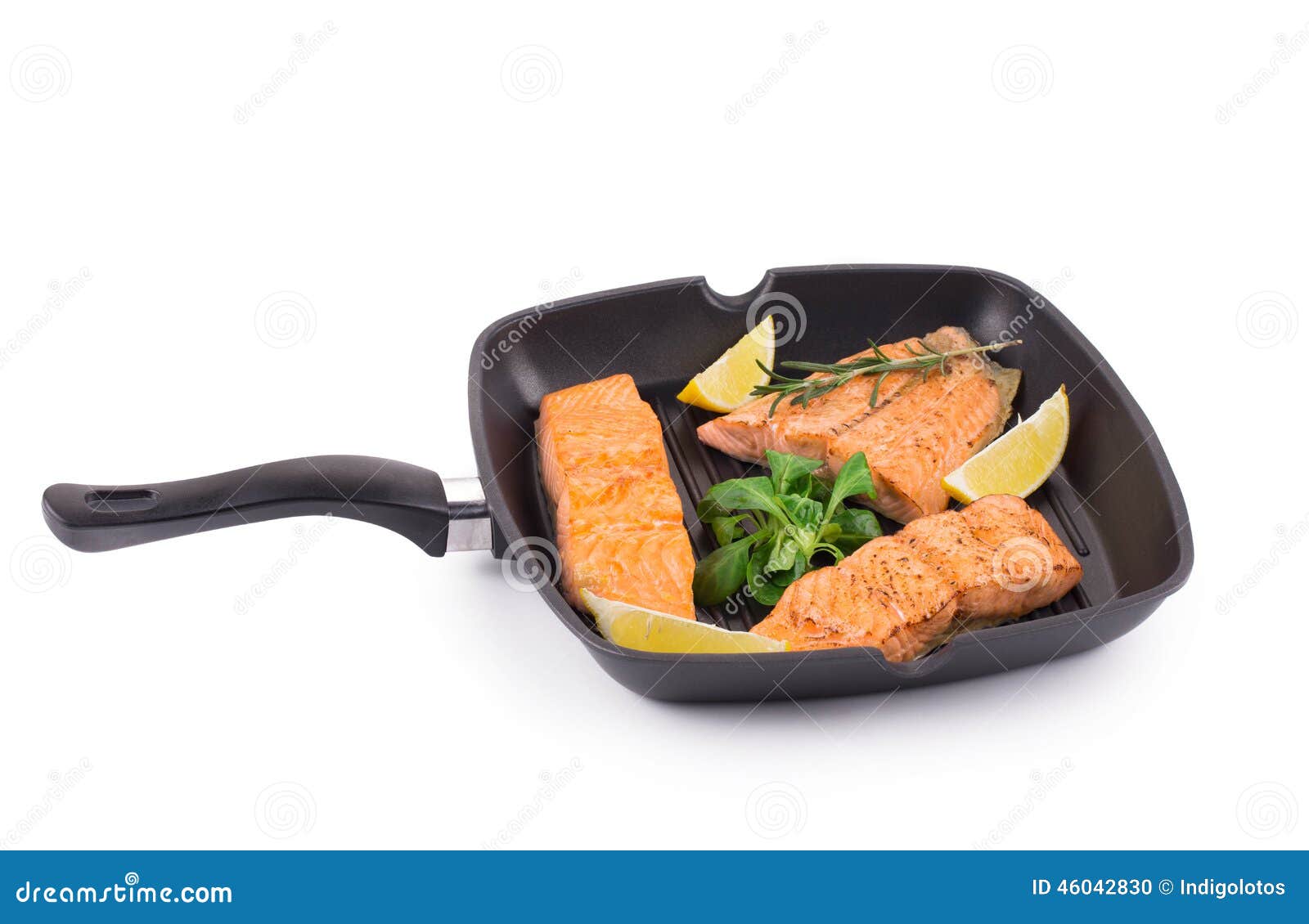 Fried salmon fillet stock photo. Image of squama, closeup 46042830