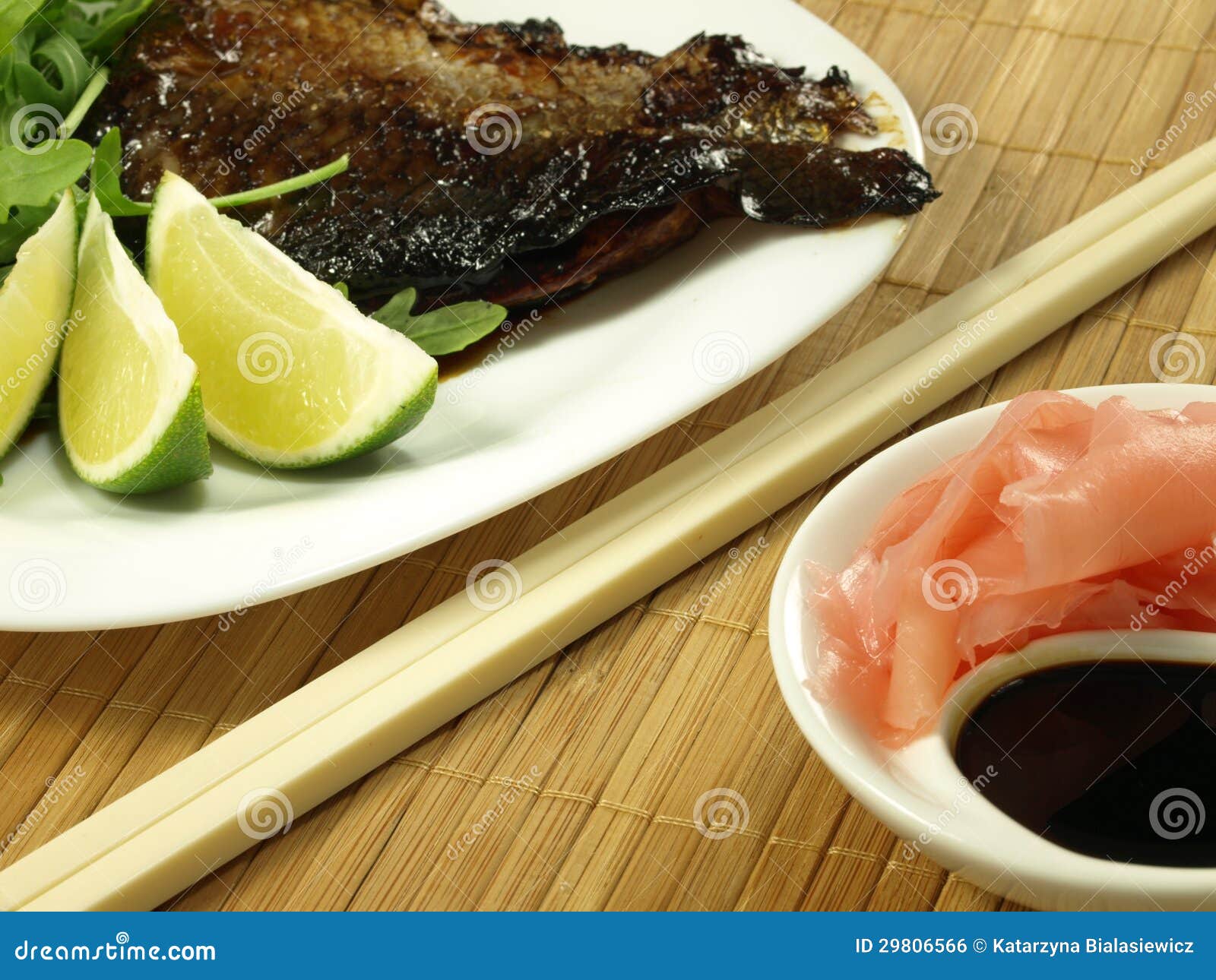 Salmon, Ginger and Balsamic Vinegar Stock Photo Image of lunch, fish