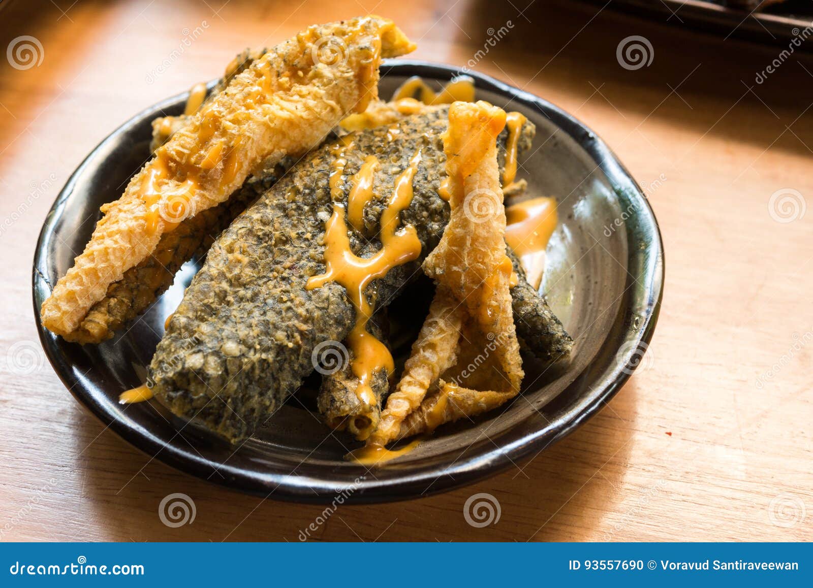 Fried Salmon Skin in Japanese Style Stock Photo Image of east