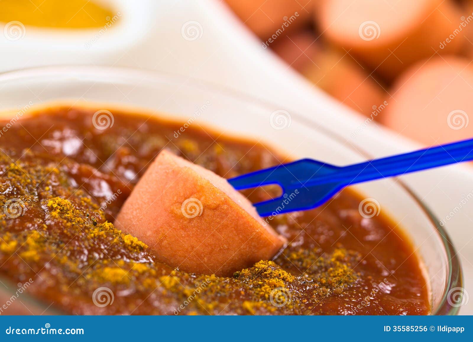 Fried Sausage En Ketchup De Cari Photo stock Image du rapide