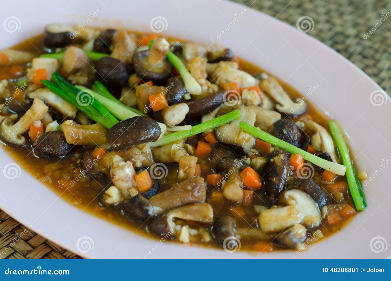 Fried shiitake mushrooms stock image. Image of sauce 48208801