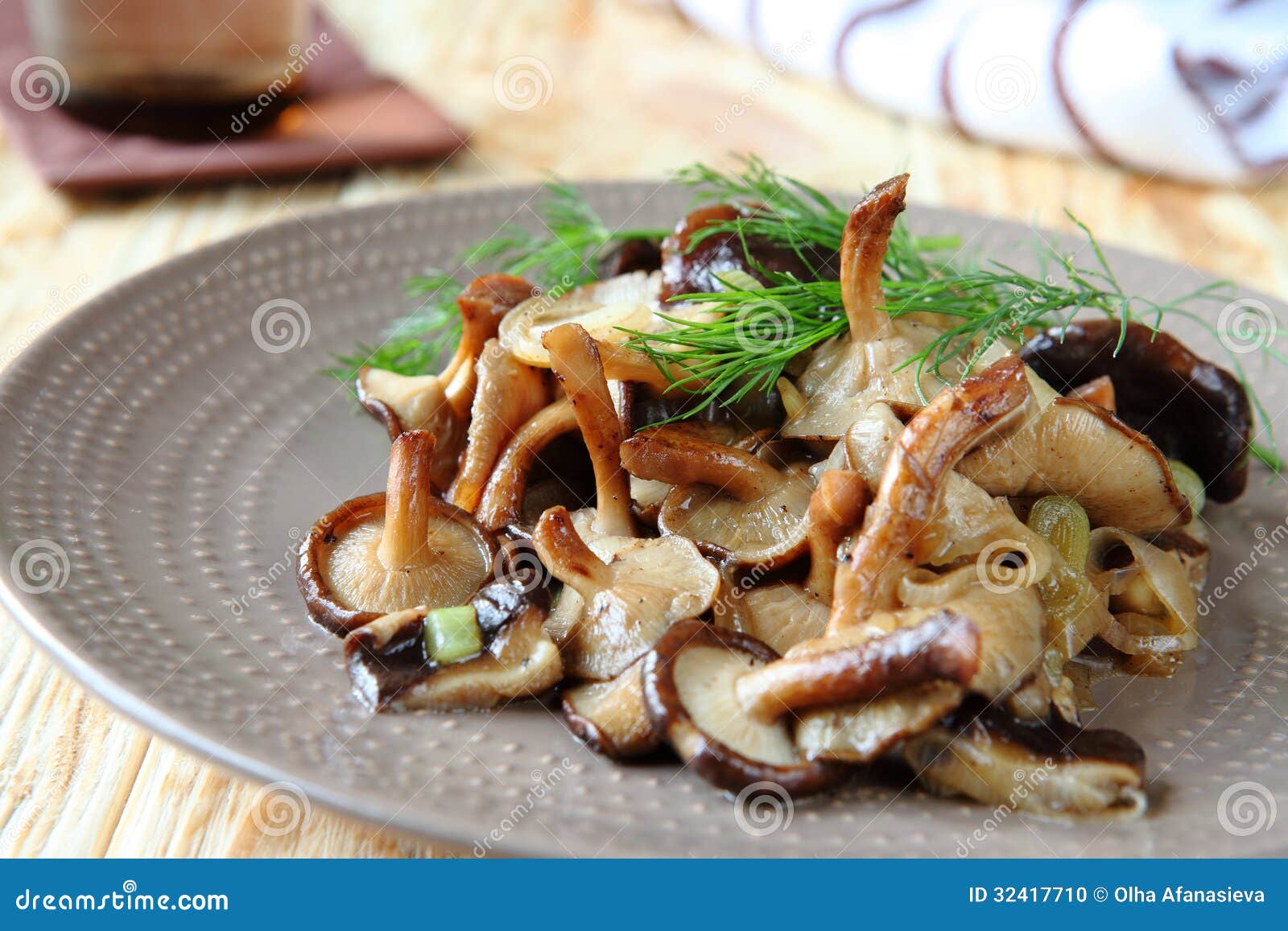 Fried Shiitake Mushrooms on a Plate Stock Photo Image of vegetarian