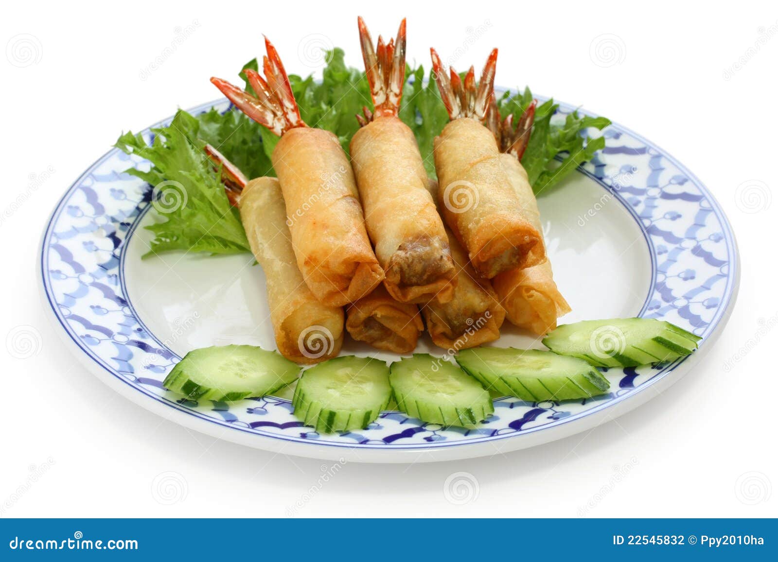 fried shrimp spring rolls, thai cuisine