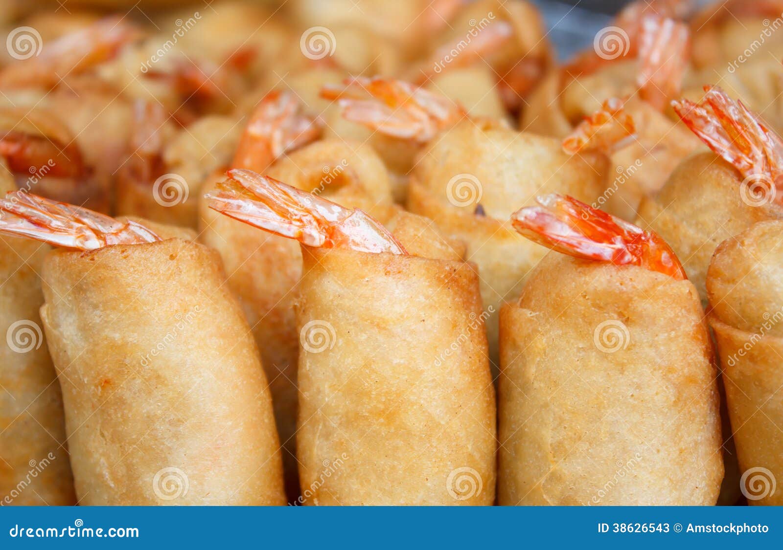 Fried Shrimp Spring Rolls - Thai Food Stock Image - Image of lifestyle