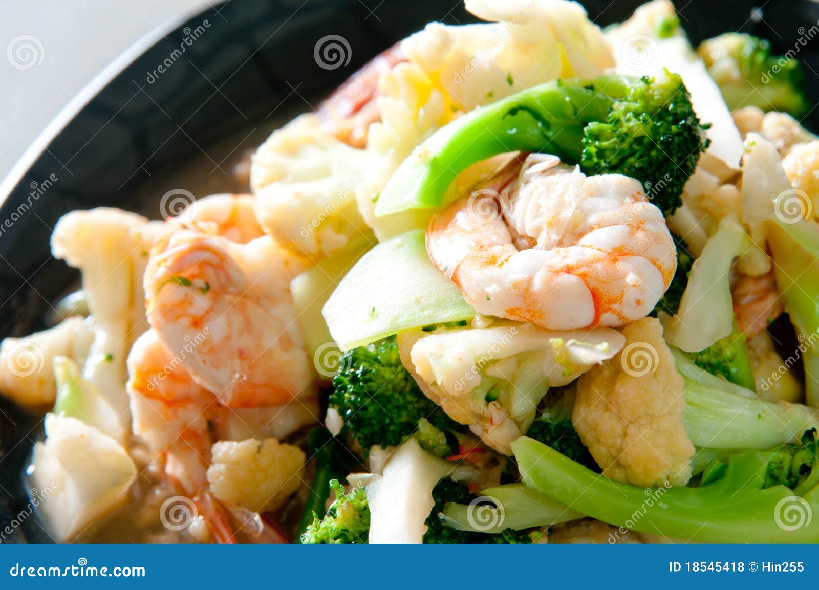 Fried Shrimps with Vegetable Stock Photo Image of fillet