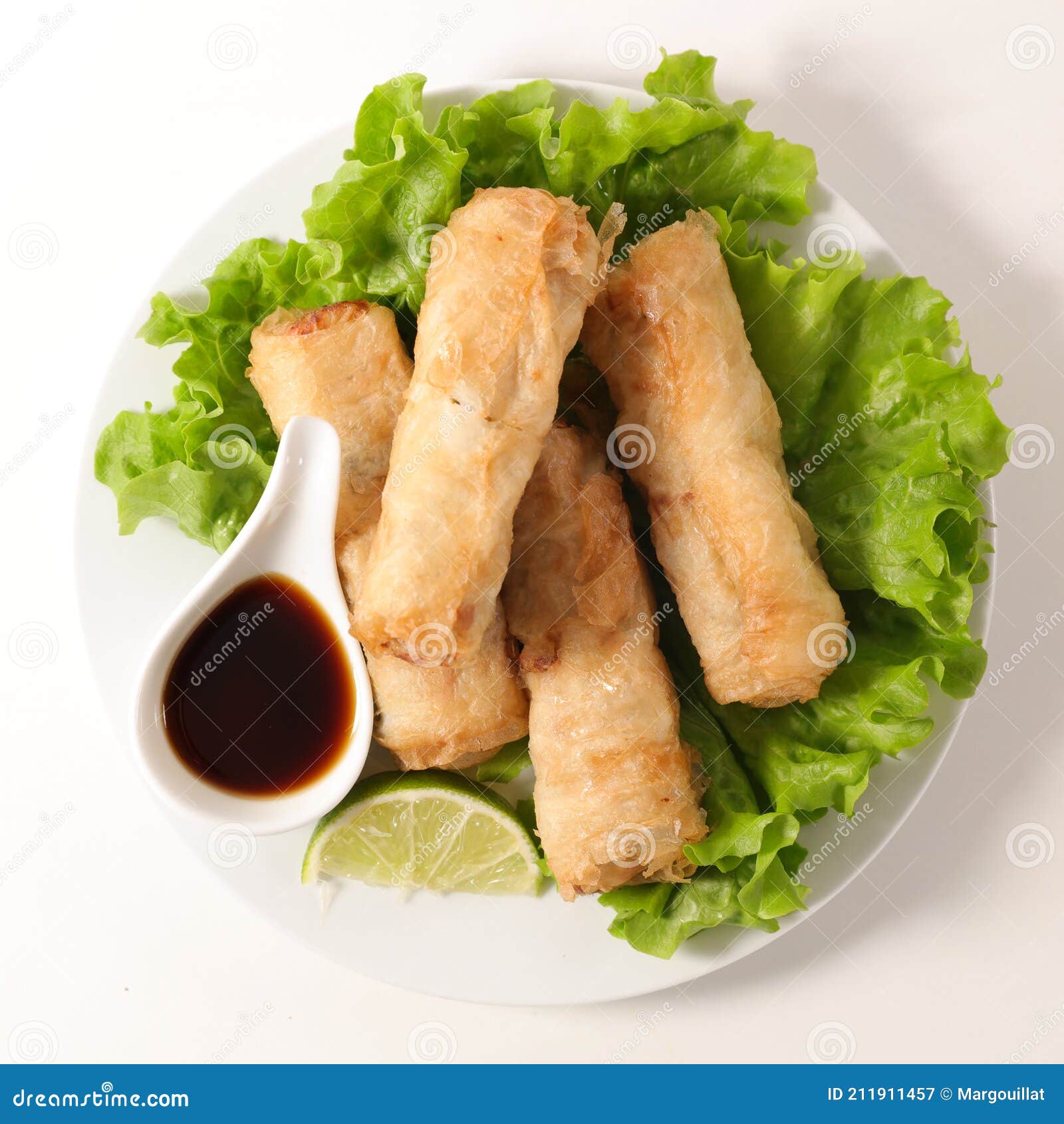 Fried sring roll stock image. Image of sauce, spring - 211911457