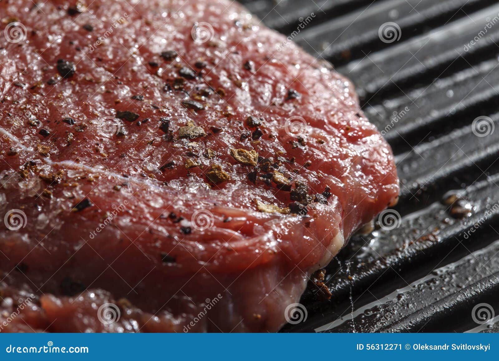 Fried steak on a grill stock image. Image of fresh, grill 56312271