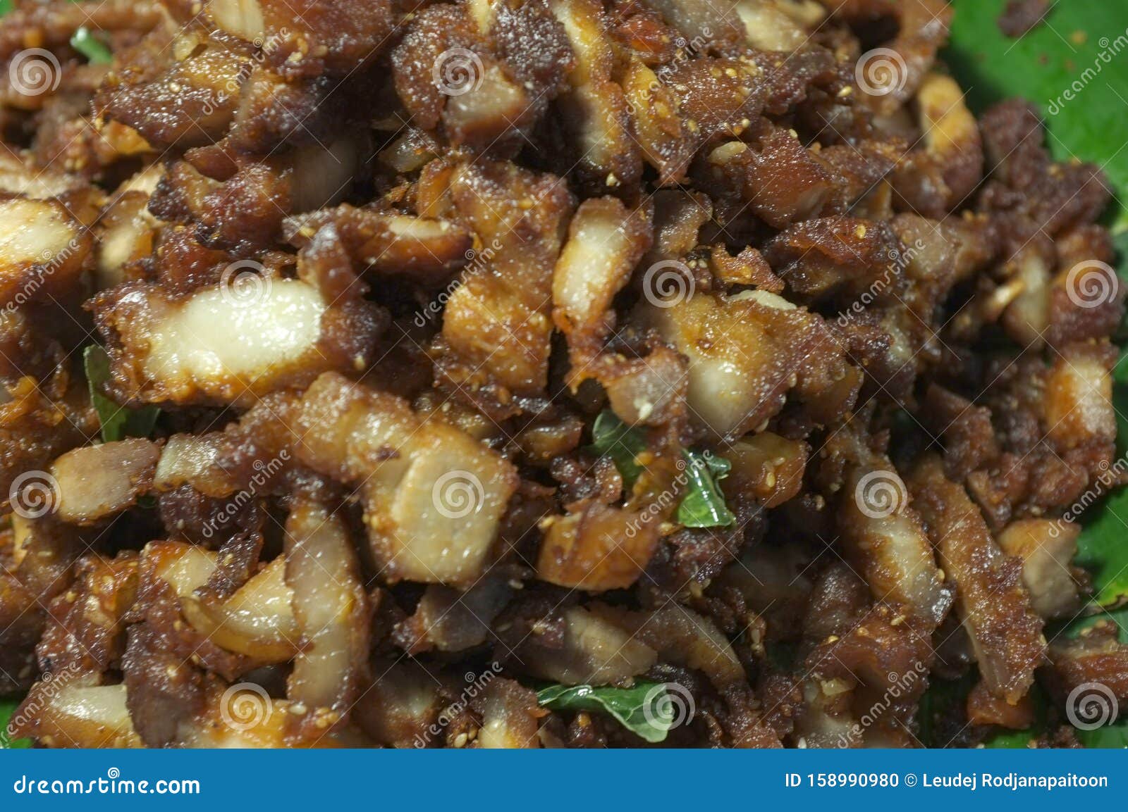Fried Streaky Pork with Fish Sauce Stock Photo Image of meat, belly