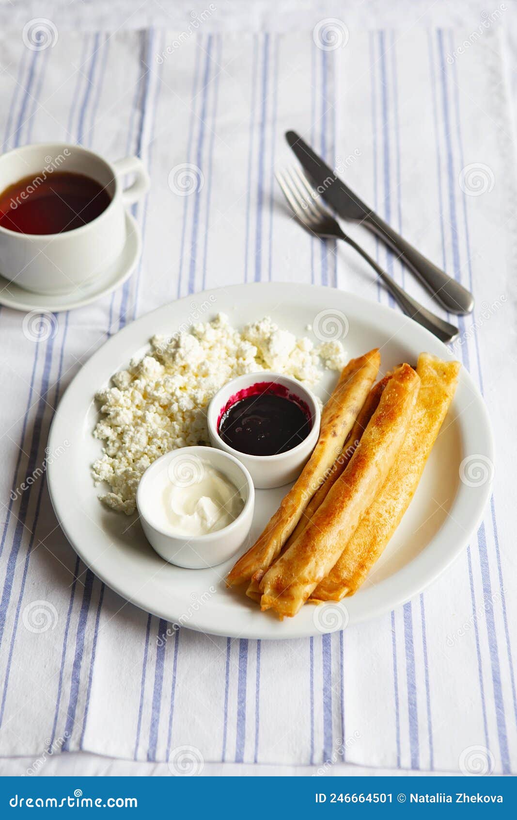 Fried Stuffed Pancakes Blintzes. Russian Thin Pancakes with Cottage ...