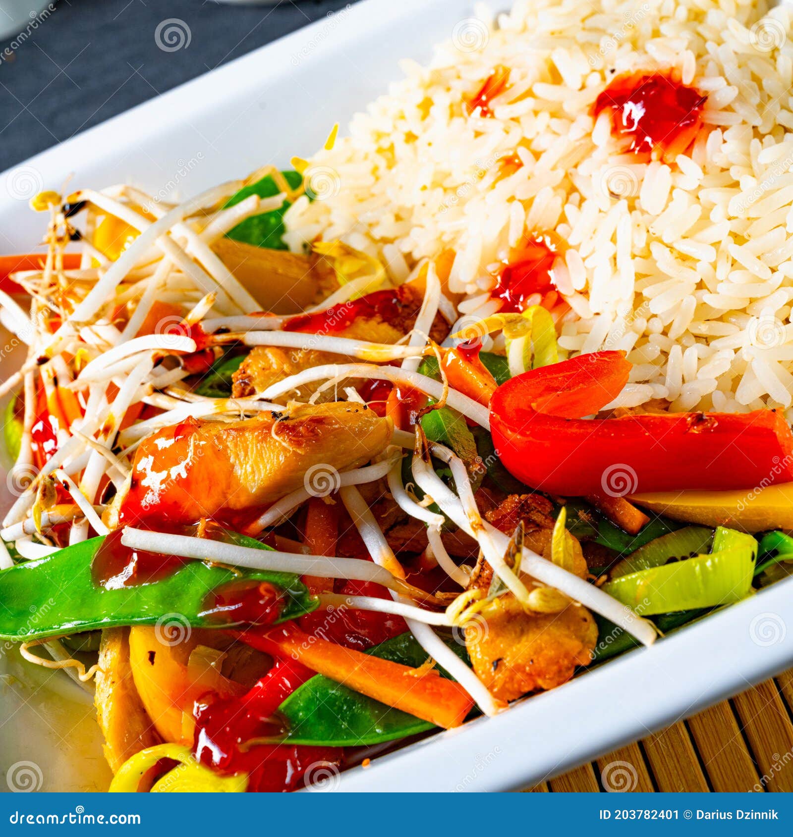 Fried Sweet and Sour Chicken with Vegetables Stock Image Image of
