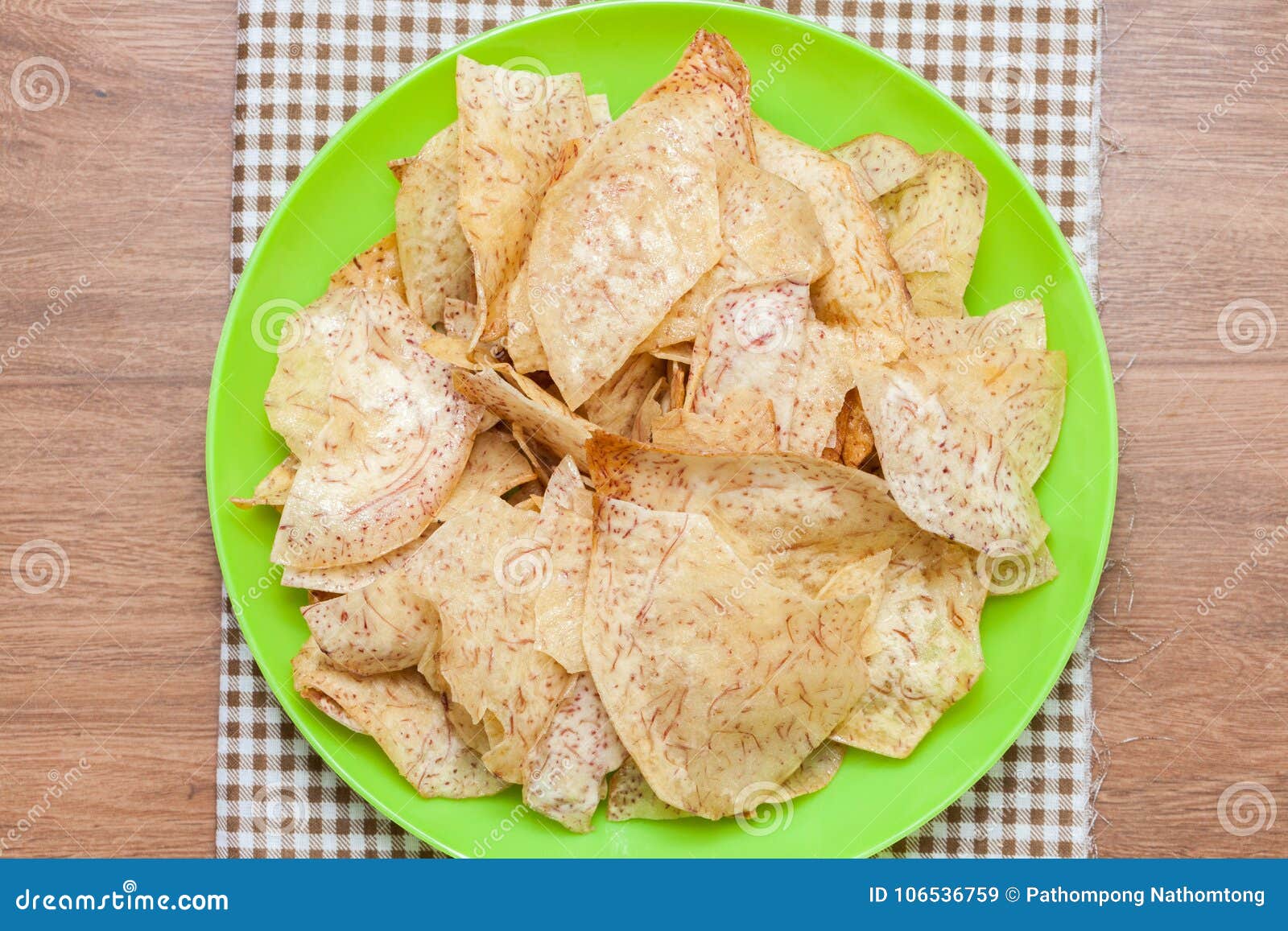 Fried Sweet Taro Crisps, Thai Snack Stock Image Image of break